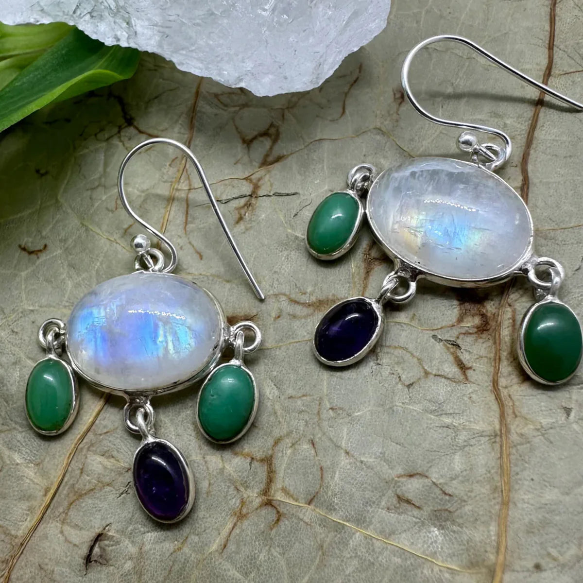 Gemstone and Crystal Earrings 