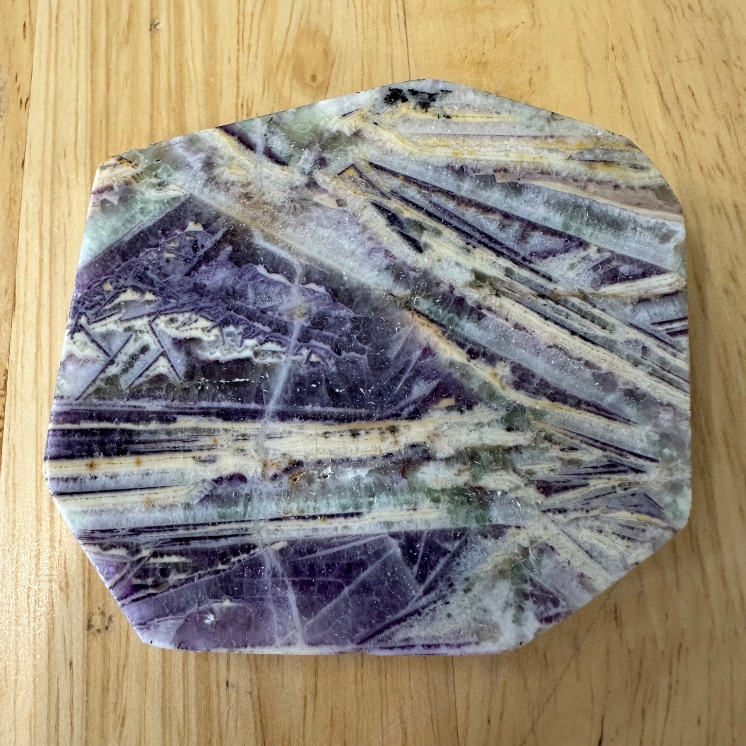 Flower Fluorite Polished Slice