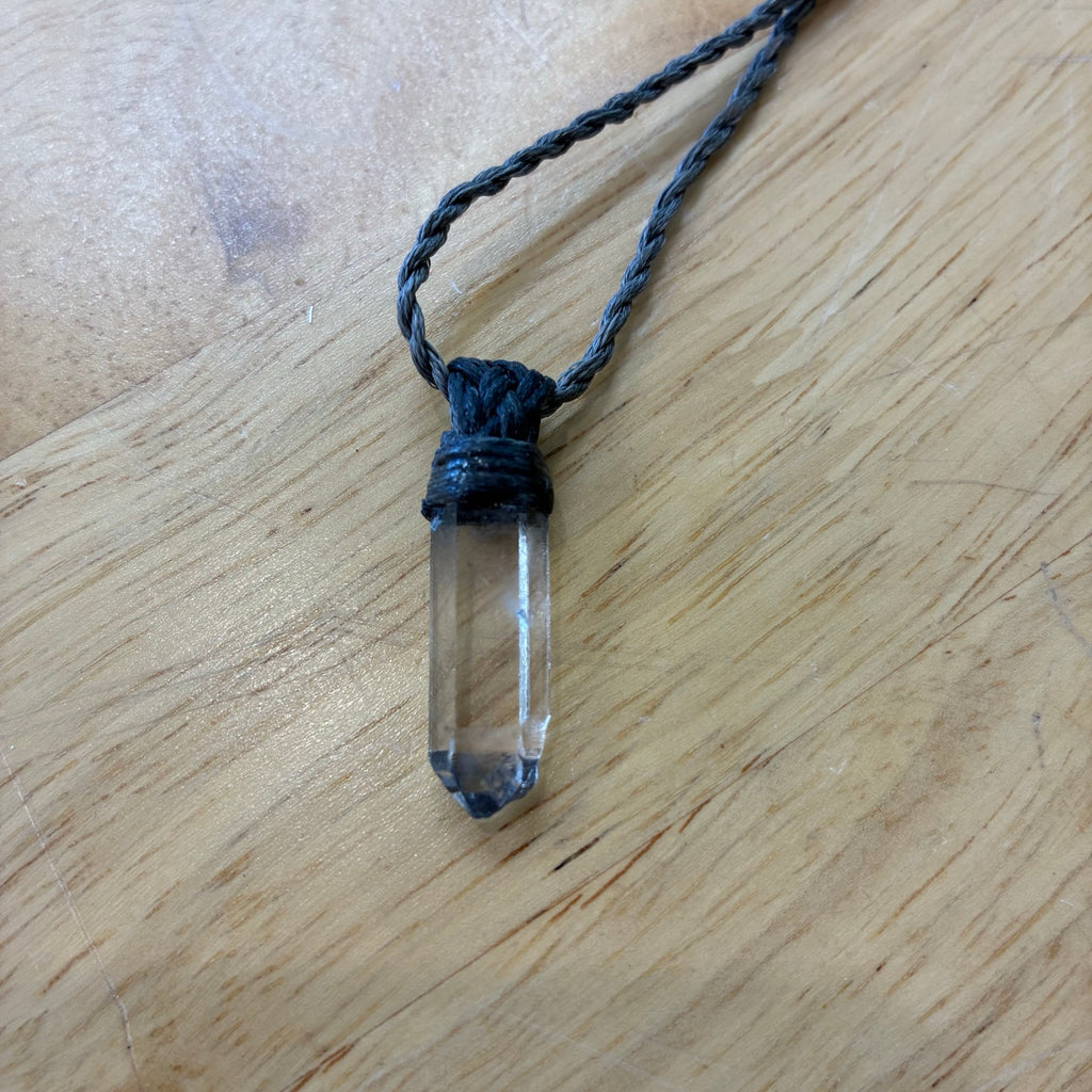 Clear Quartz Leather Necklace – Clarity, Balance & Amplified Energy