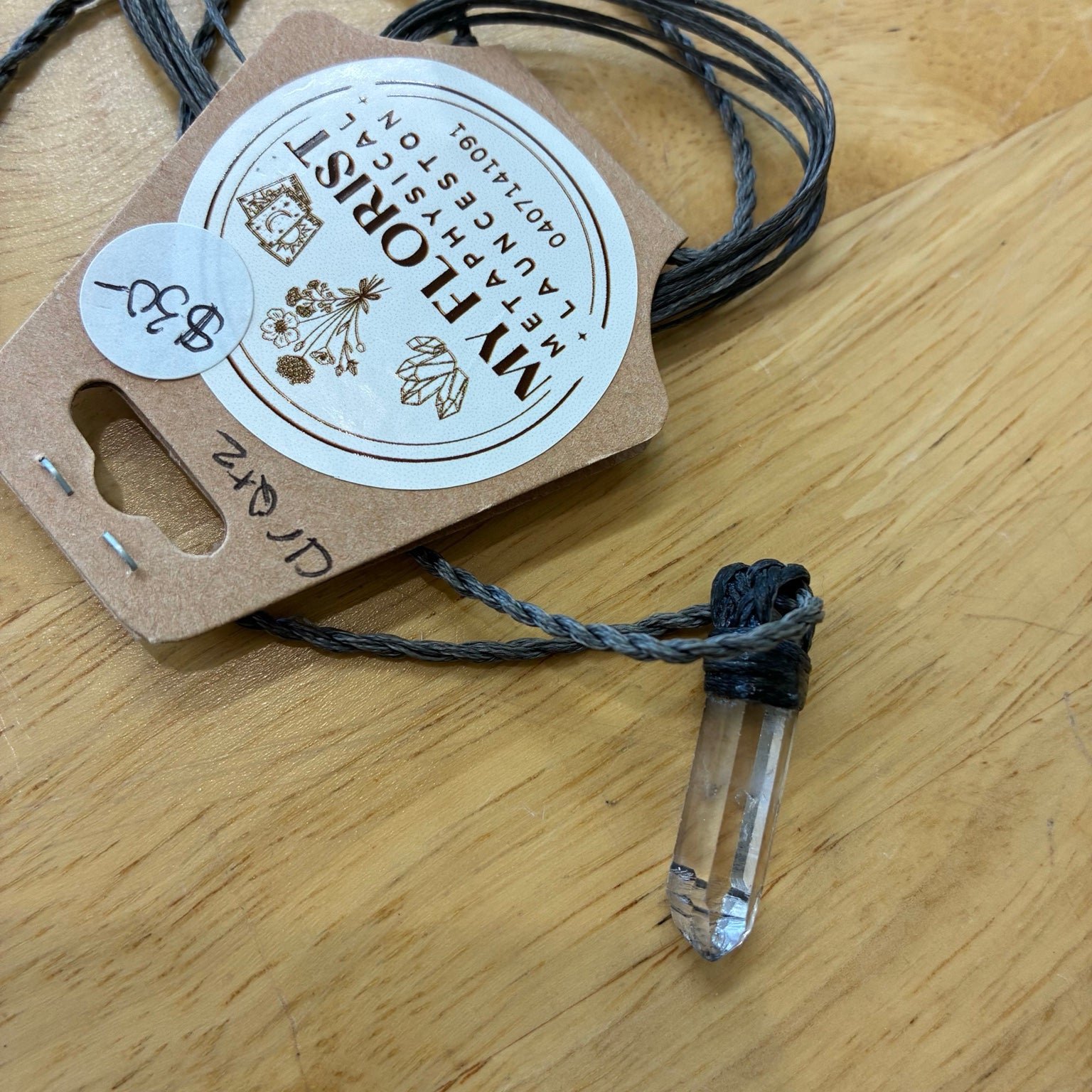 Clear Quartz Leather Necklace – Clarity, Balance & Amplified Energy