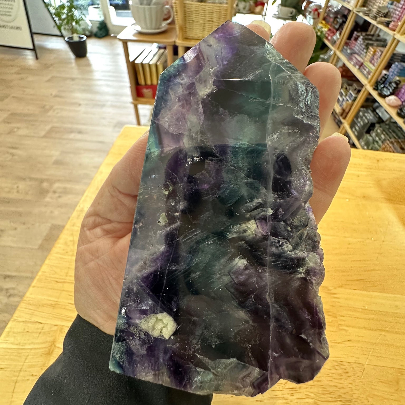 Fluorite Obelisk with Natural Side .550kg – Reduced
