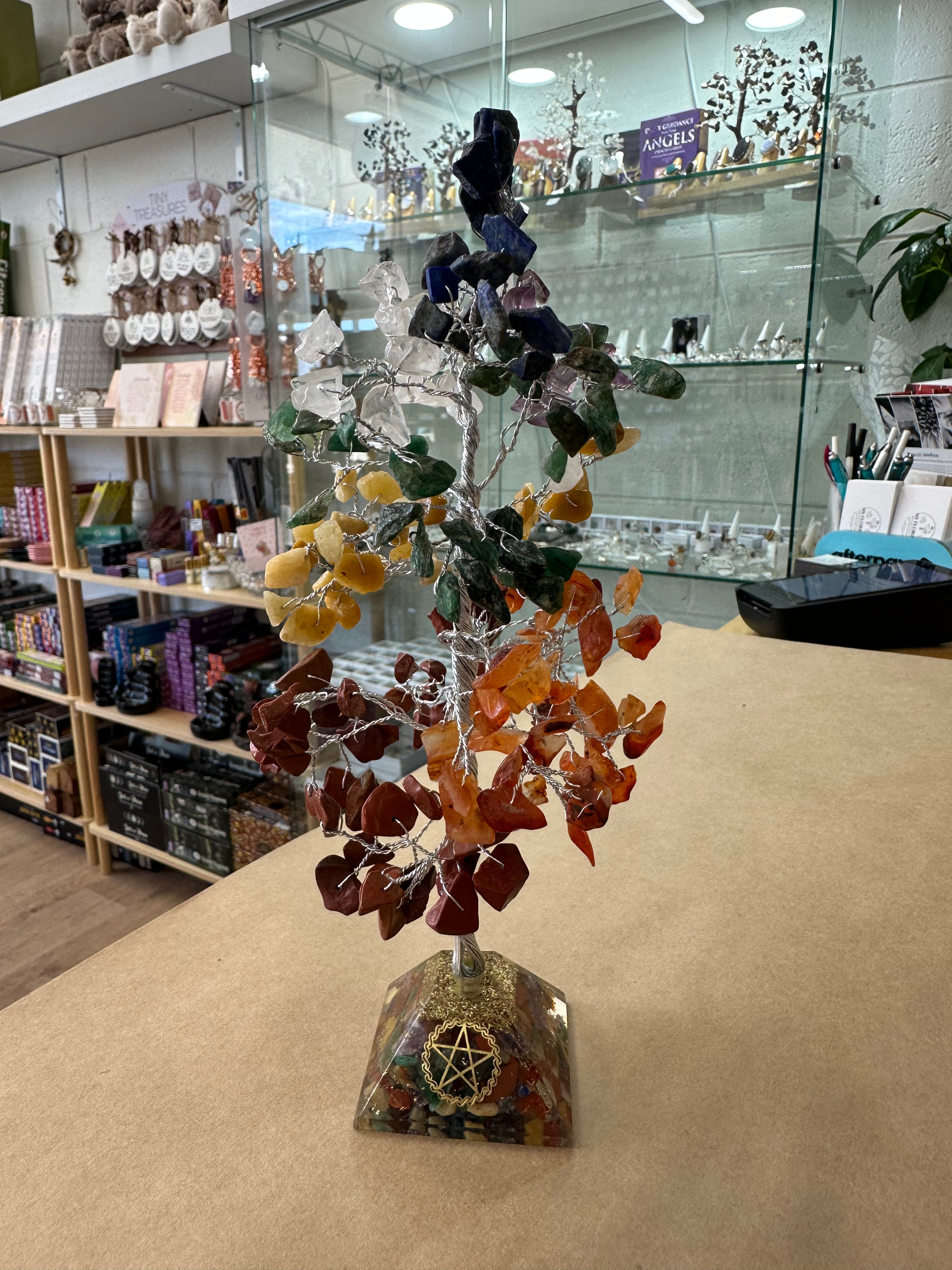 Chakra Crystal Tree 200 Chip - Orgonite Base