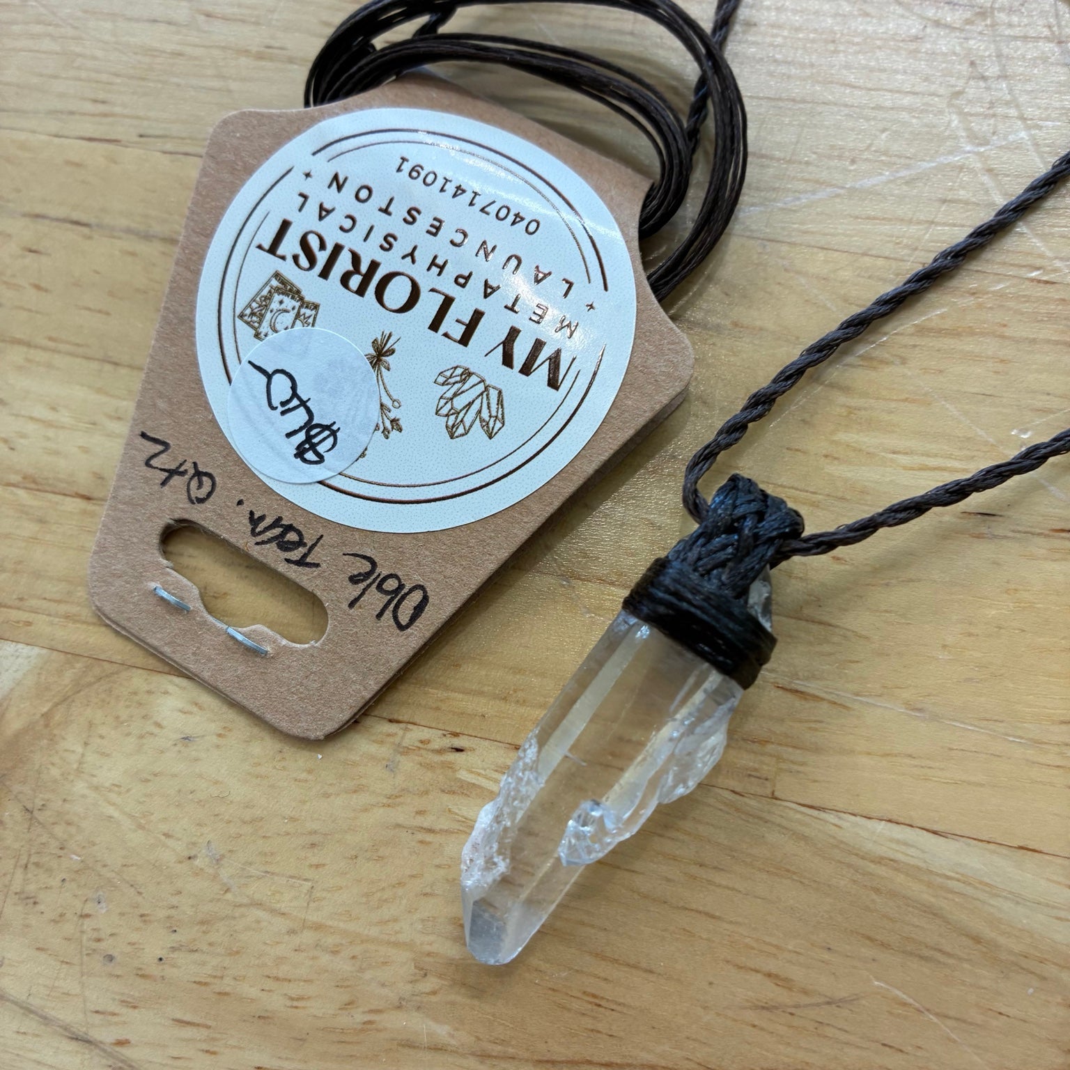 Double Terminated Clear Quartz Leather Necklace – Clarity, Balance & Energy Flow