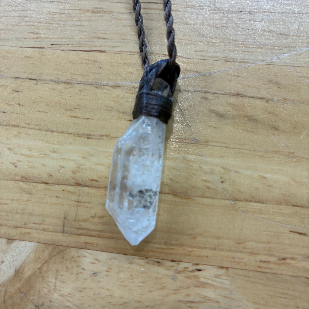 Sceptre Quartz Leather Necklace – Clarity, Personal Power & Spiritual Growth