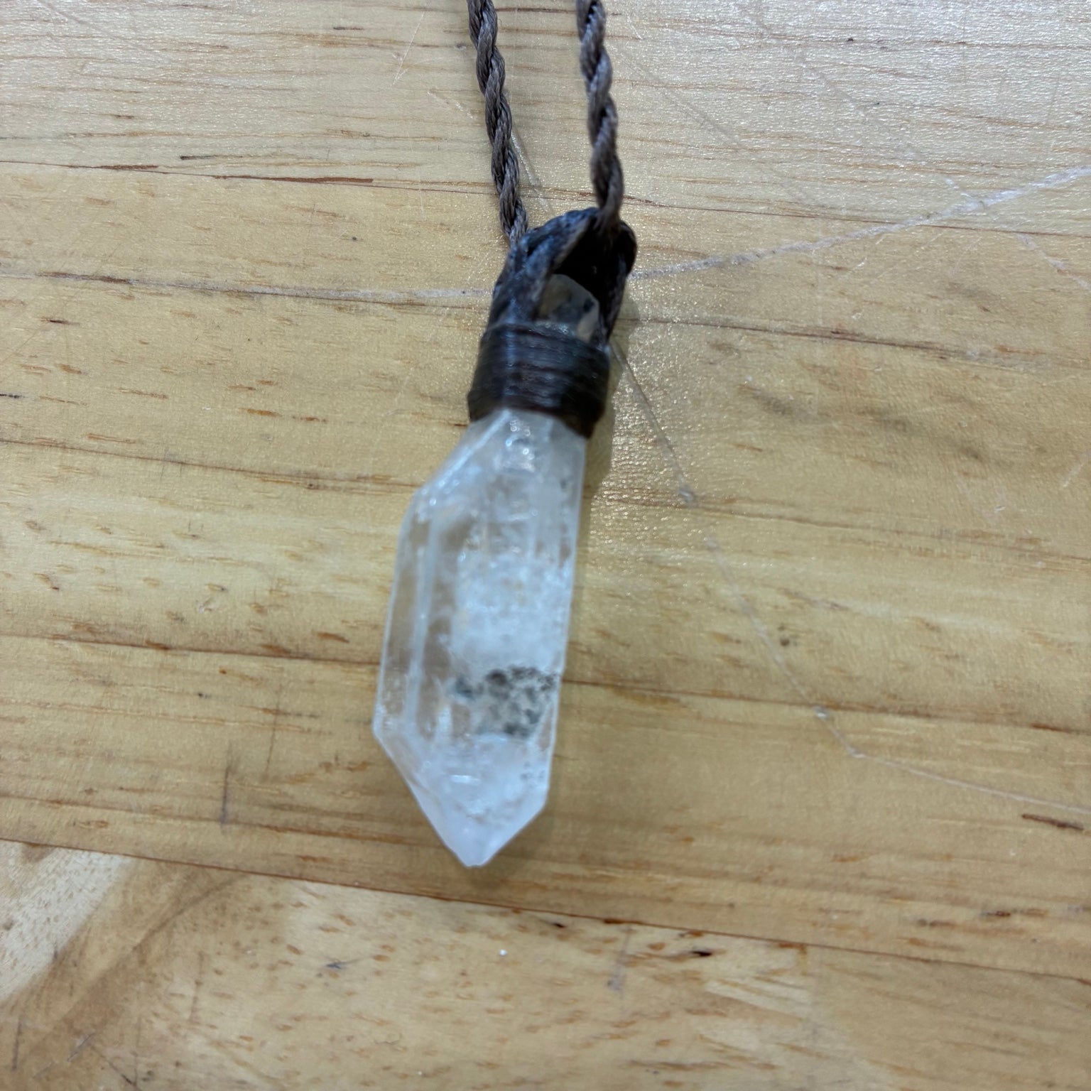Sceptre Quartz Leather Necklace – Clarity, Personal Power & Spiritual Growth