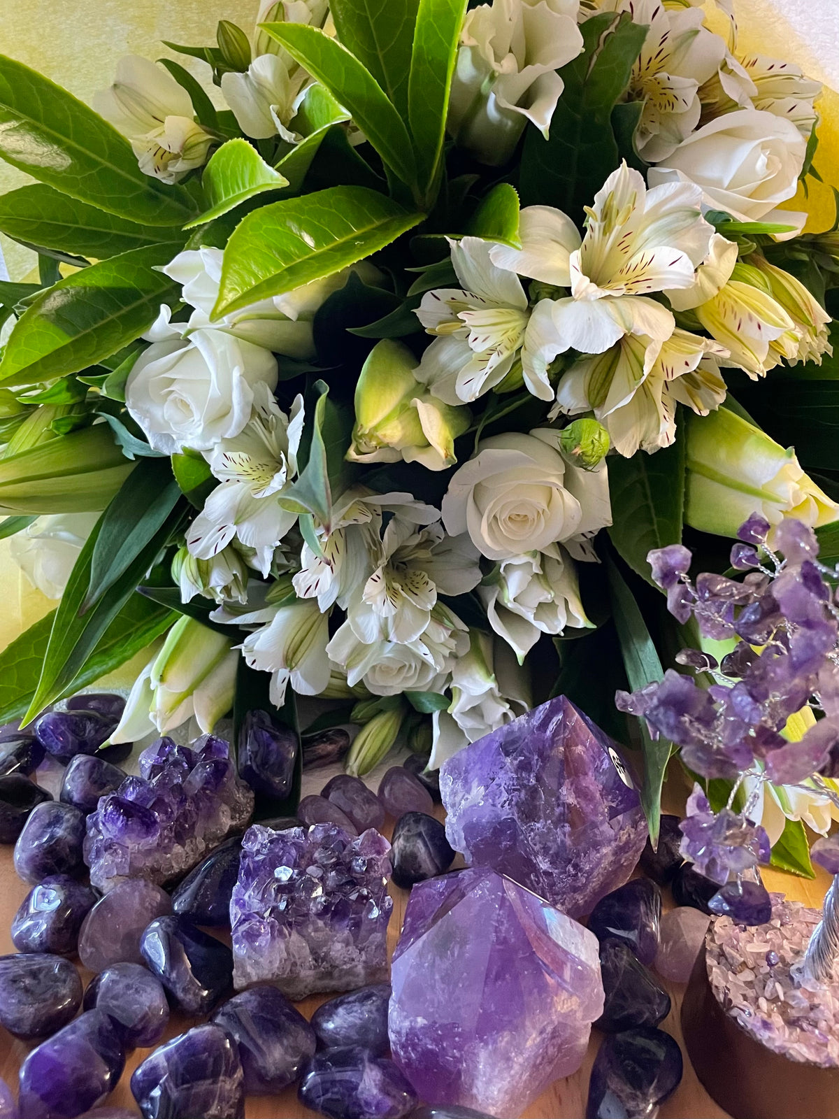 Handcrafted white seasonal flower bouquet designed by an artisan florist at My Florist Launceston shop on Wellington Street.