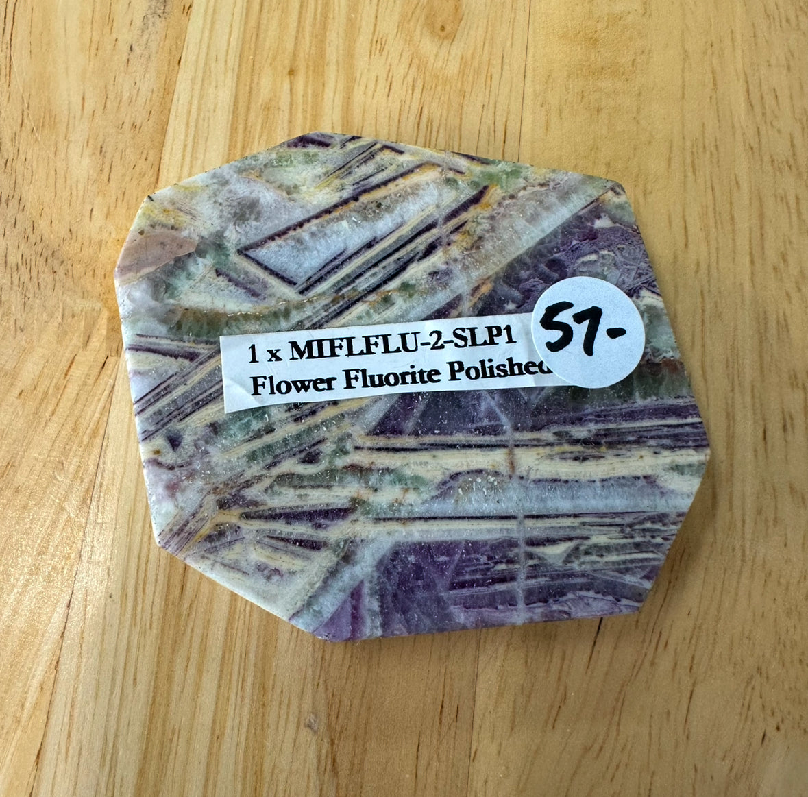 Flower Fluorite Polished Slice