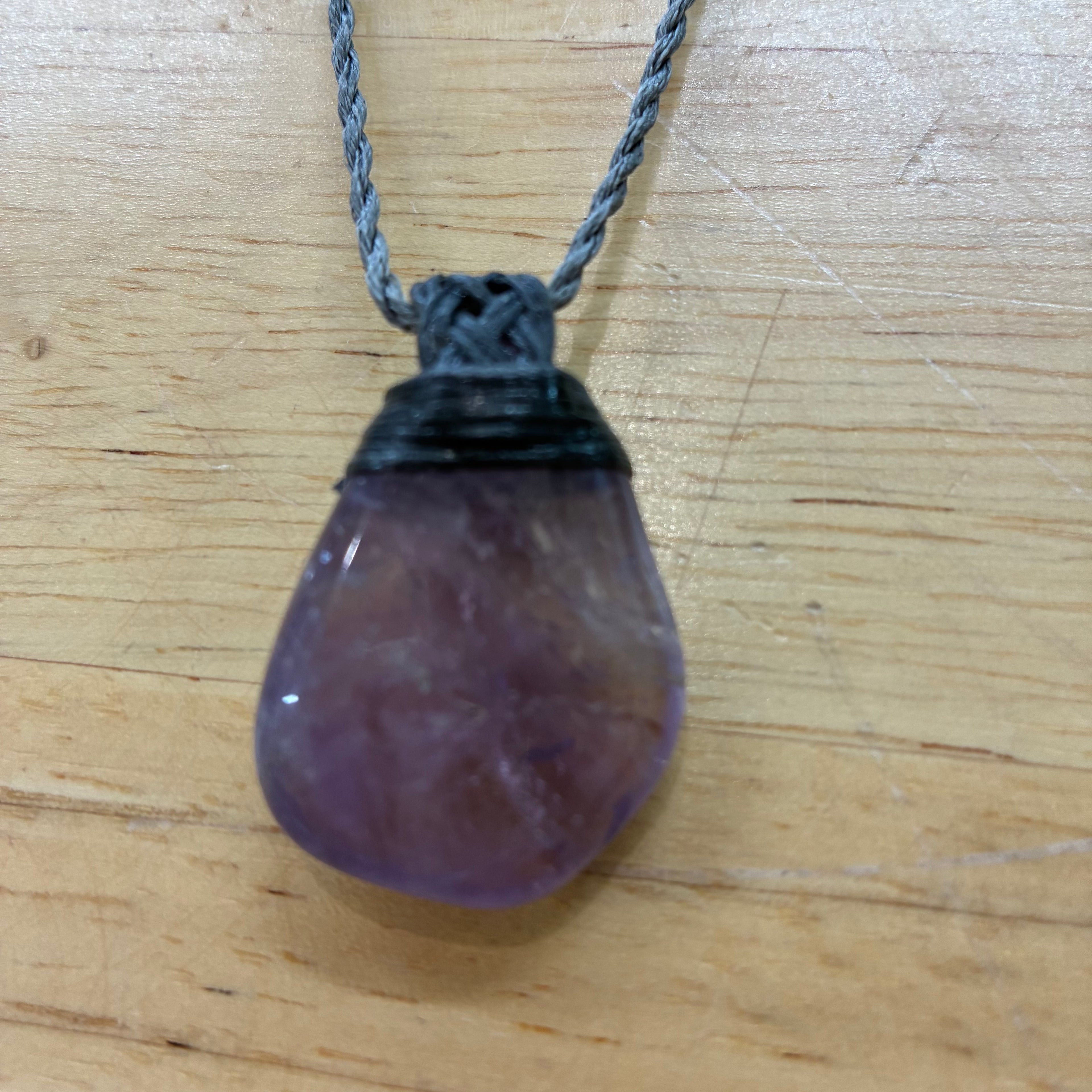 Amethyst Leather Necklace - Peace