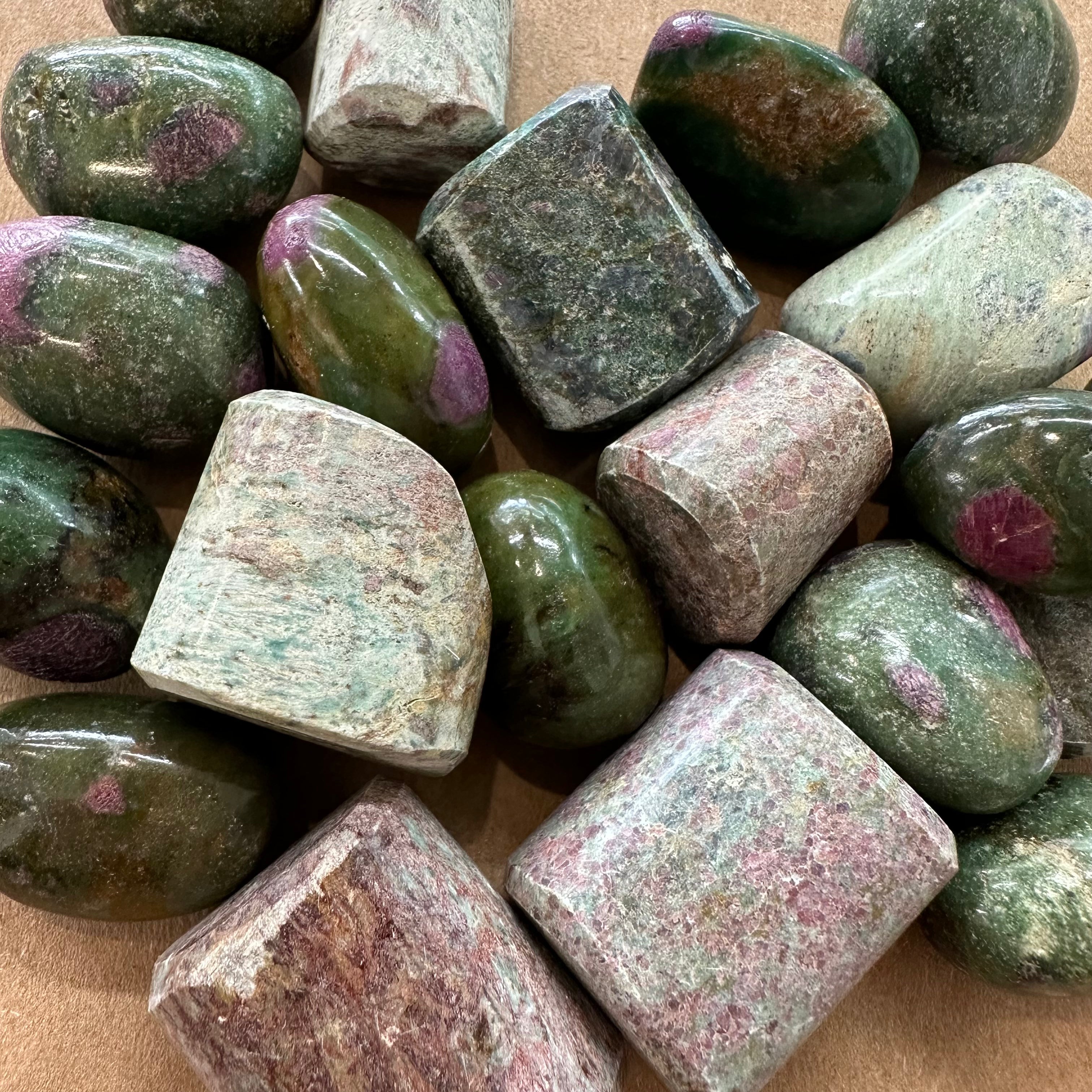 Ruby in Green Fuchsite Tumble Stone
