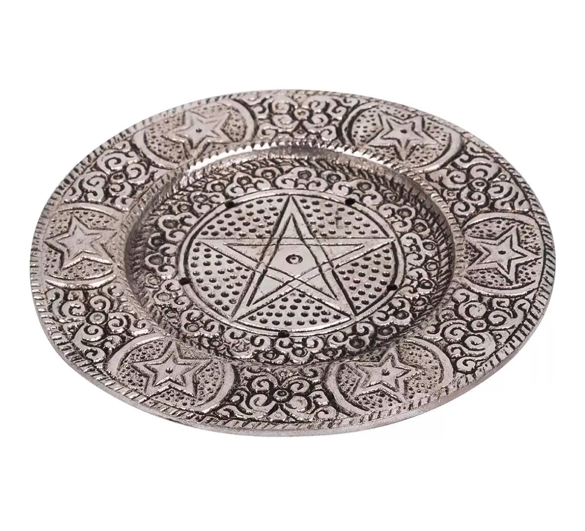 Silver Pentacle Incense Stick Holder