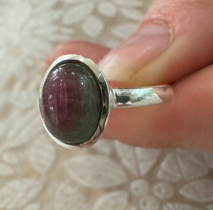 Water Tourmaline Ring – Emotional Balance, Clarity & Flow (AU R / US 9)