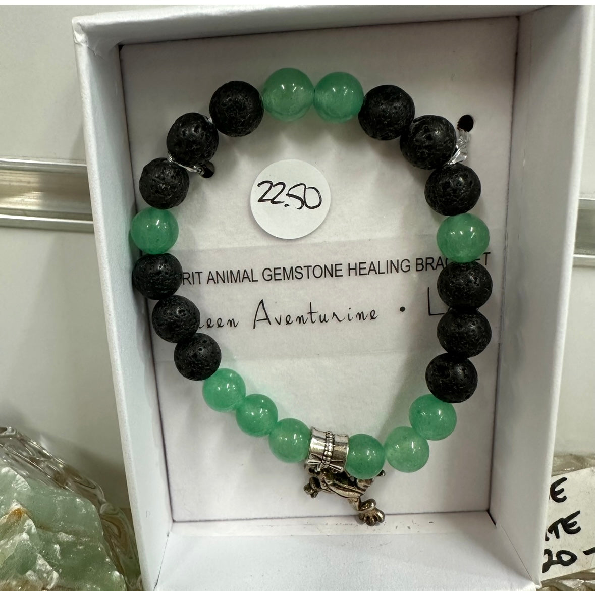 Green Aventurine Frog Spiritual Animal Bracelet Gift Boxed