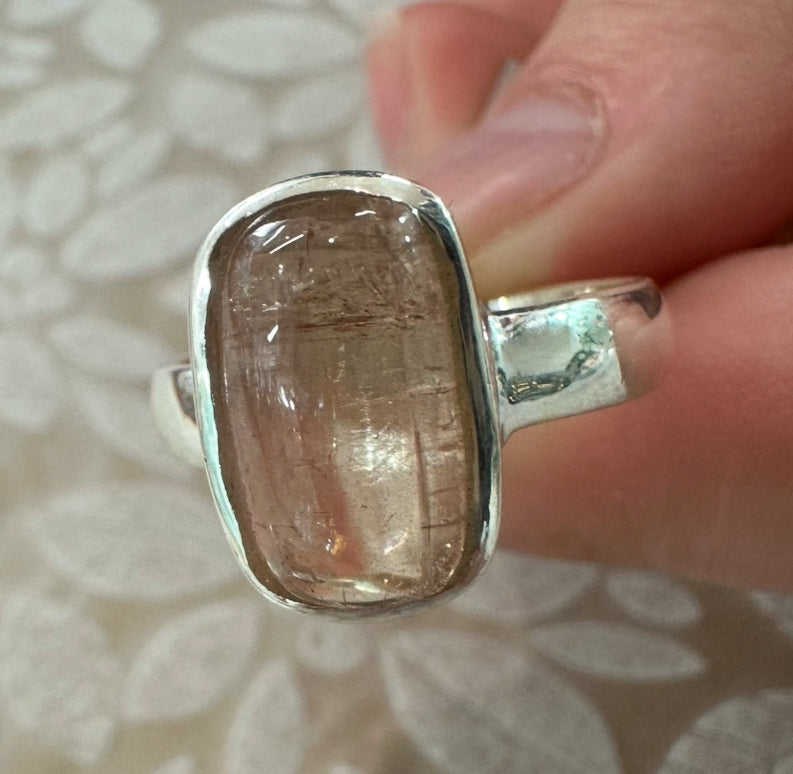 Pink Tourmaline Ring – Love, Emotional Healing & Compassion (AU R / US 9)