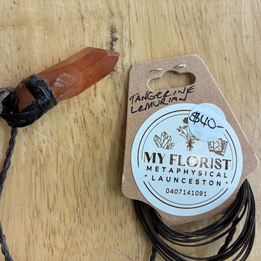 Tangerine Lemurian - JOYFUL HEALING Leather Necklace