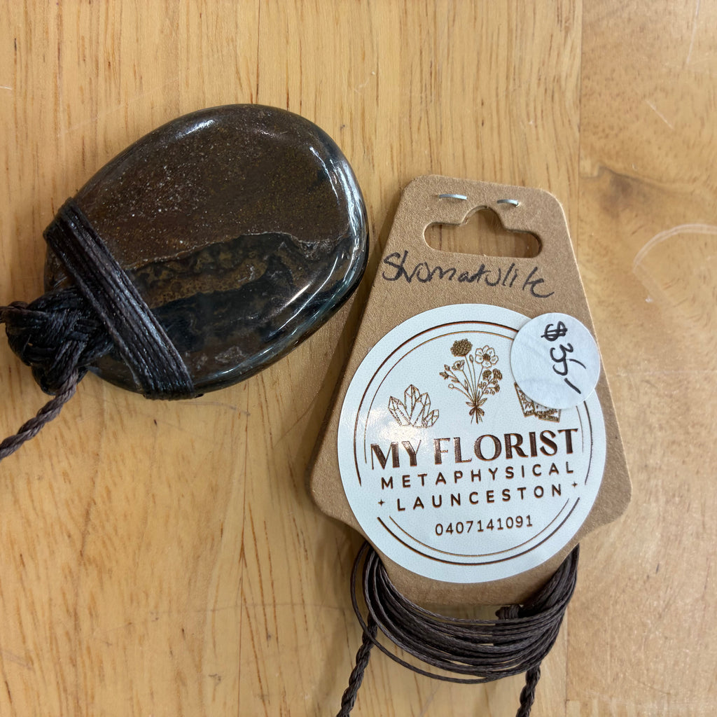 Sharmanite - ANCIENT LIFE Leather Necklace