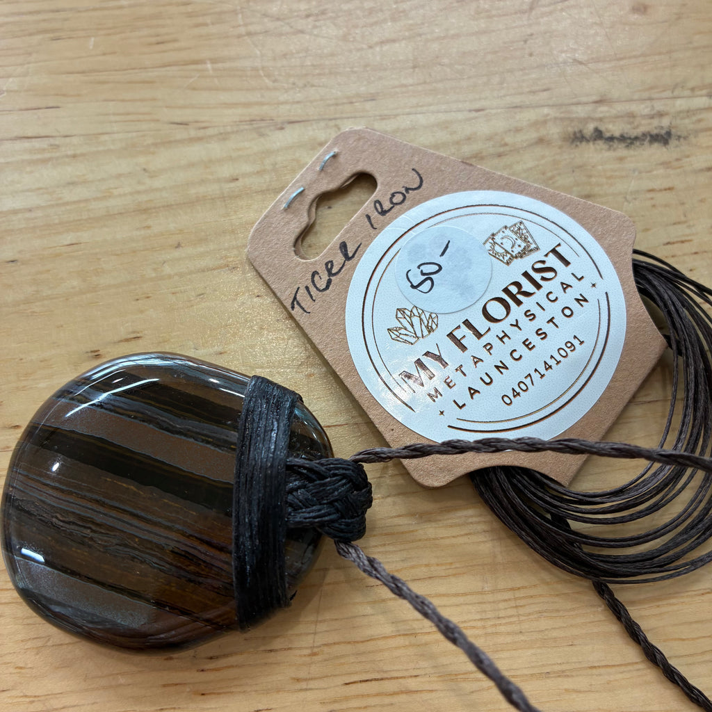 Tiger Iron Leather Necklace - Strength