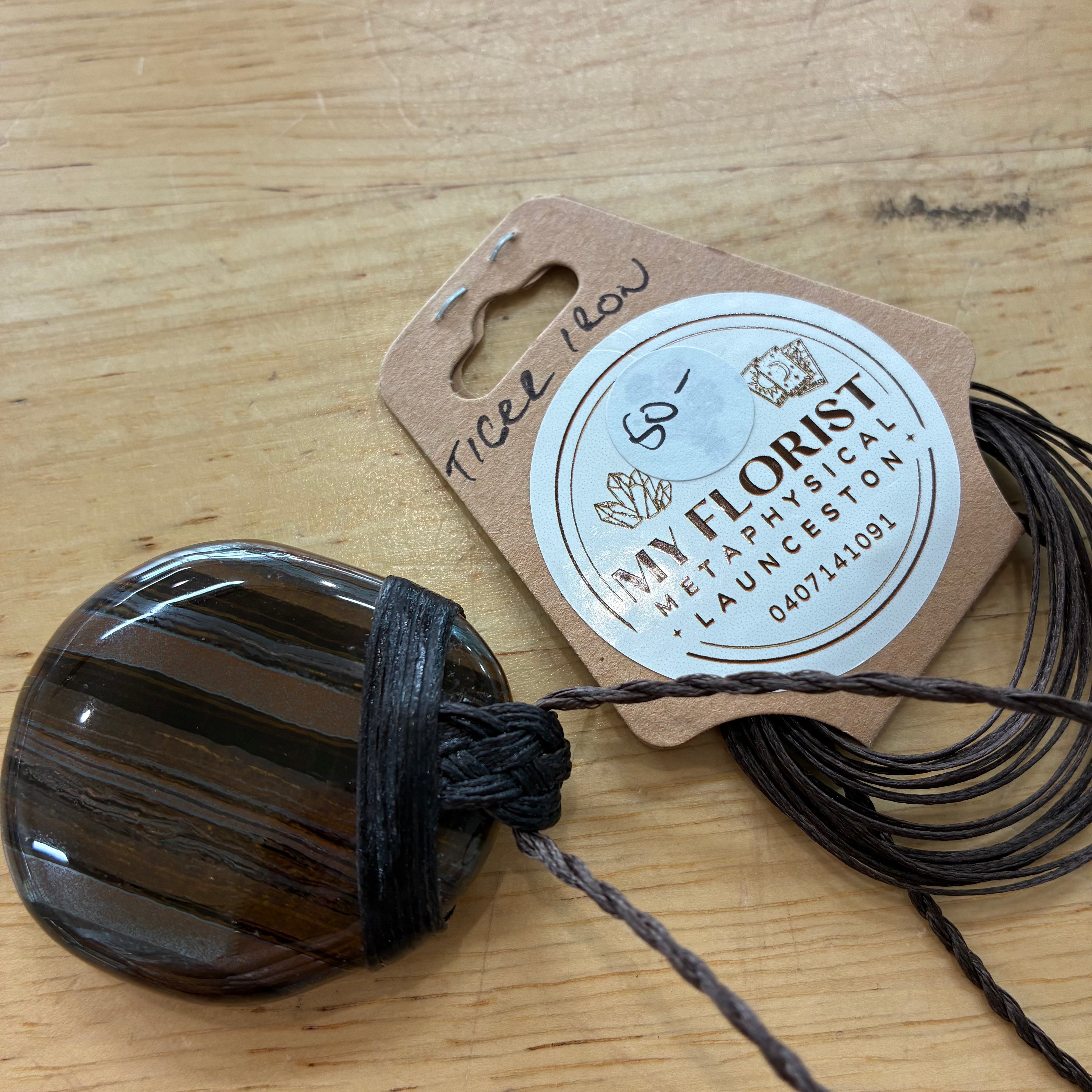 Tiger Iron Leather Necklace - Strength