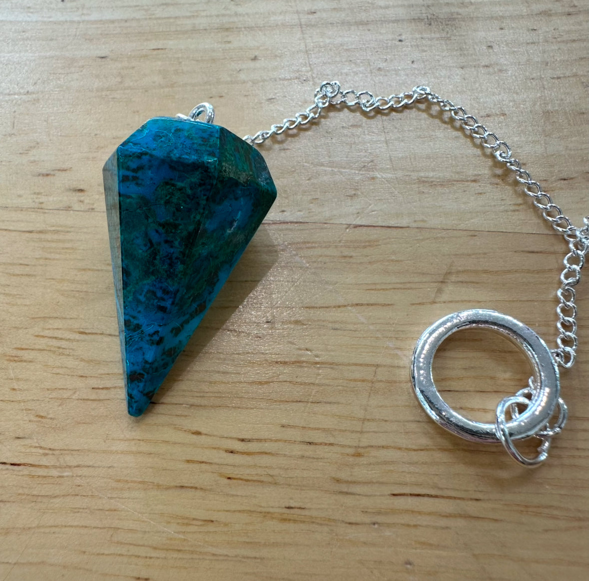 Chrysocolla and Malachite Pendulum