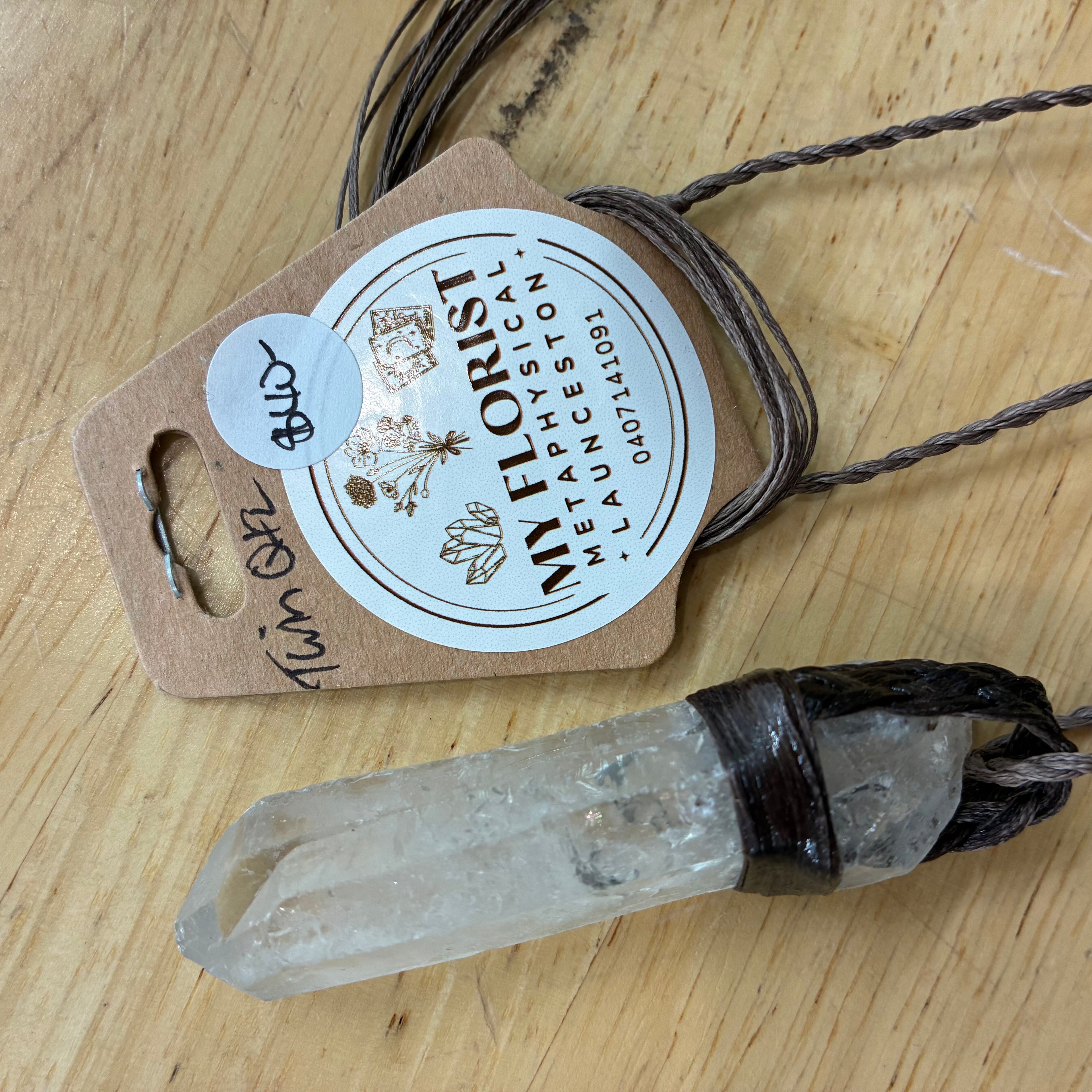Twin Quartz Leather Necklace - Union