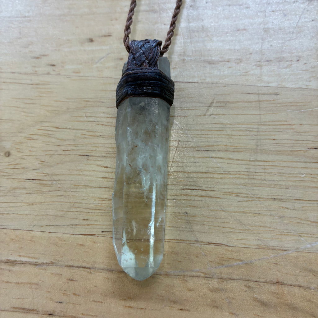 Citrine Leather Necklace - Abundance