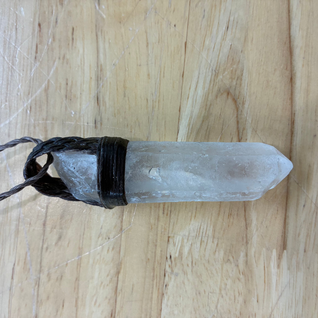 Twin Quartz Leather Necklace - Union