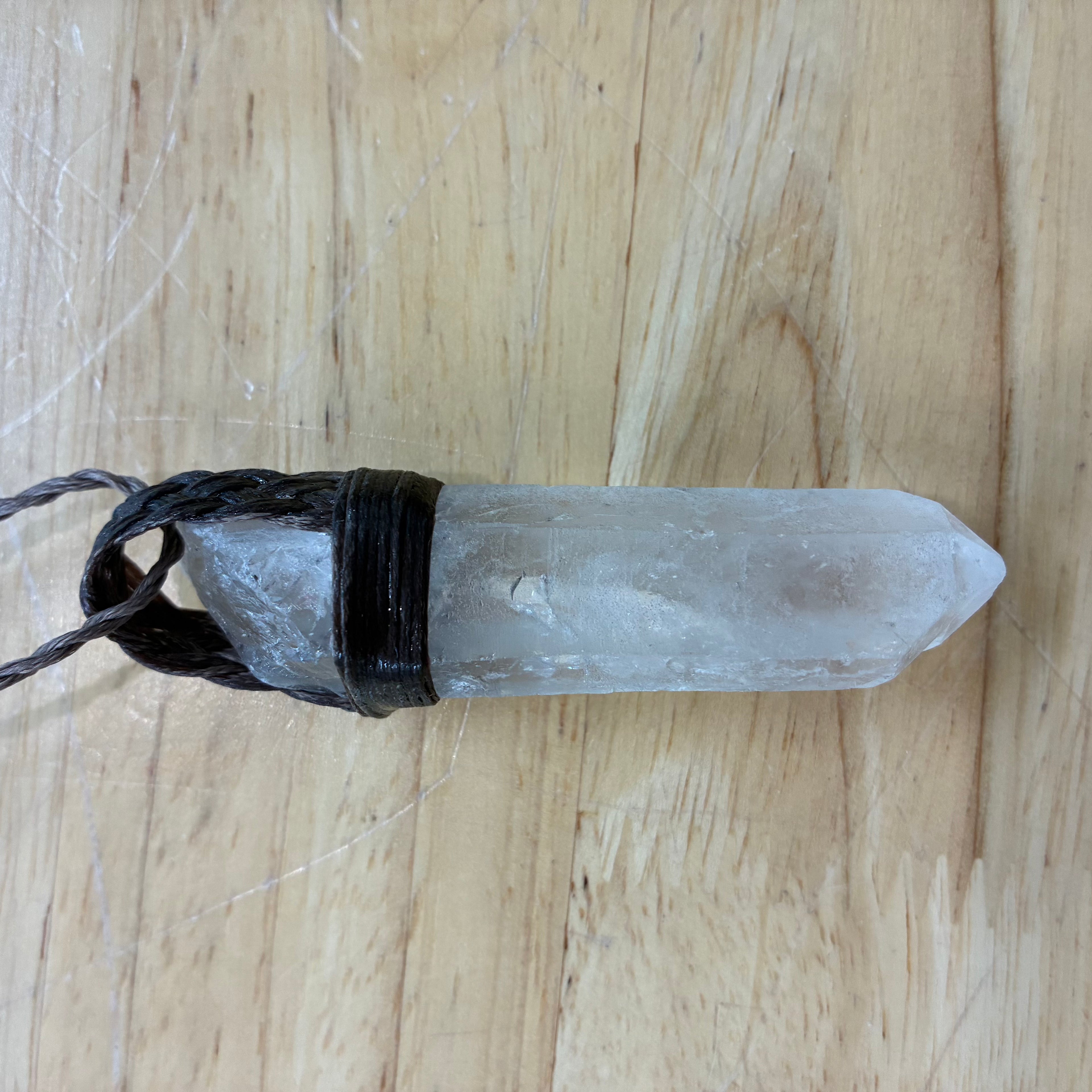 Twin Quartz Leather Necklace - Union