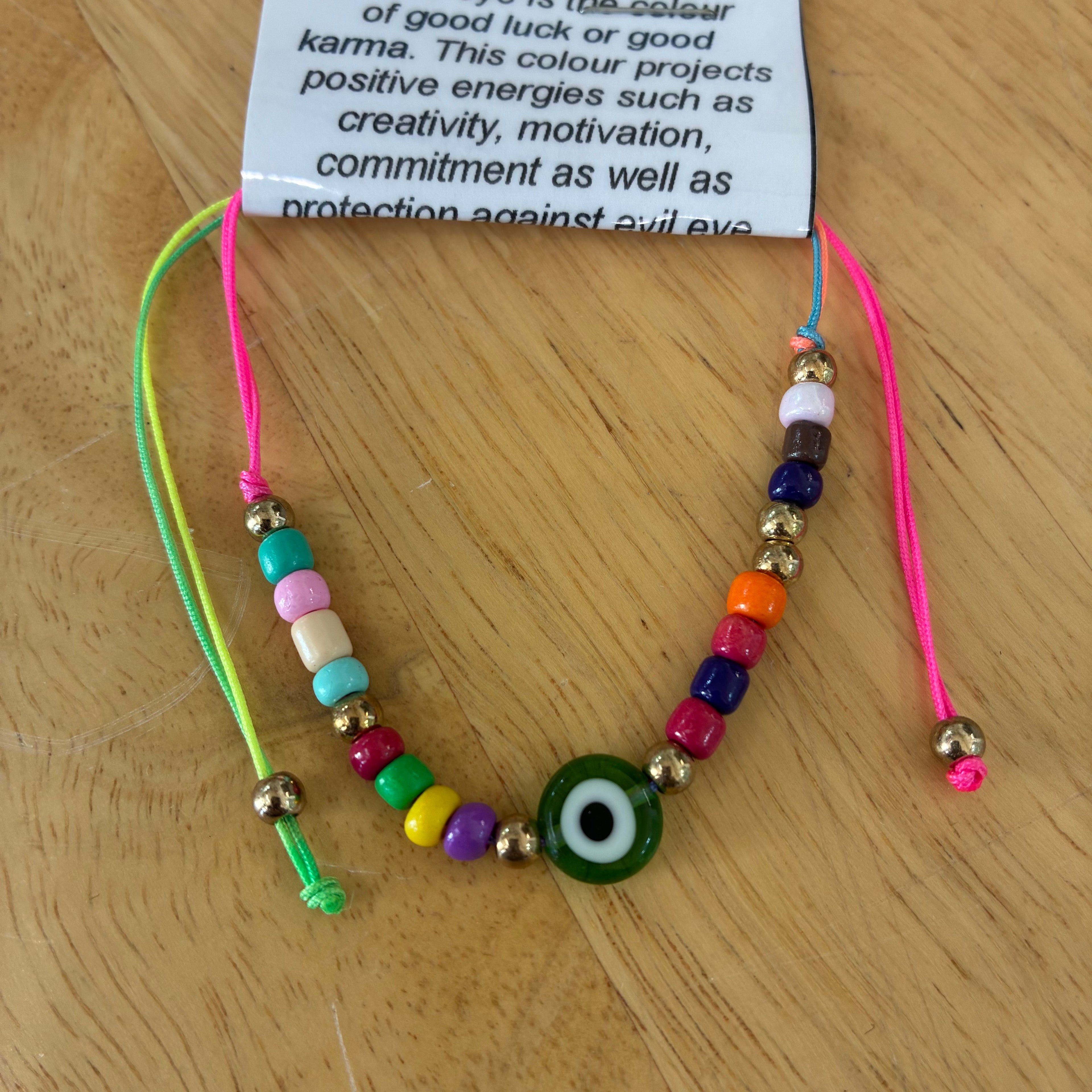 नीली आँख / बुरी नज़र से सुरक्षा के लिए रंगीन डोरी वाला ब्रेसलेट