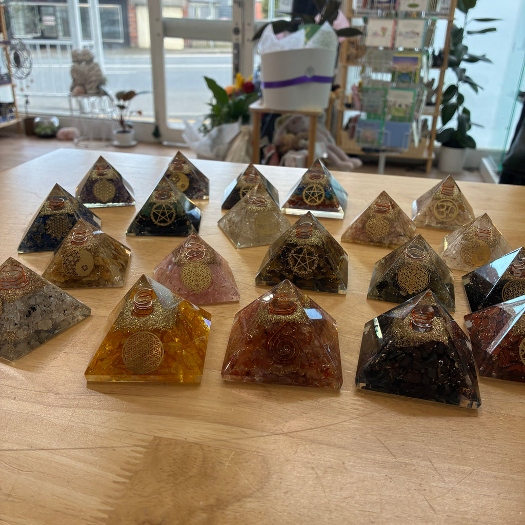 Orgonite Pyramid Small Various Stones 5.5cm