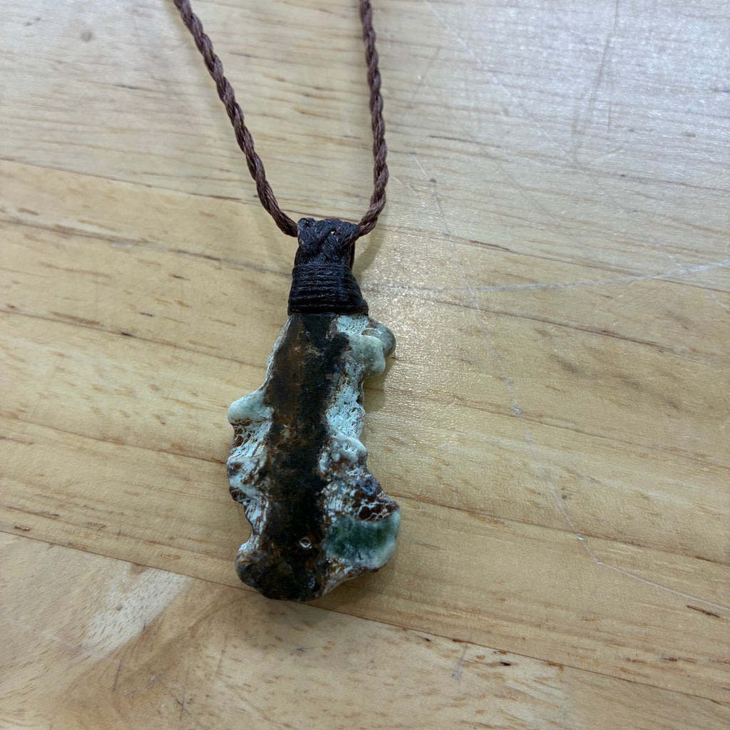 Chrysophase Leather Necklace - Joy