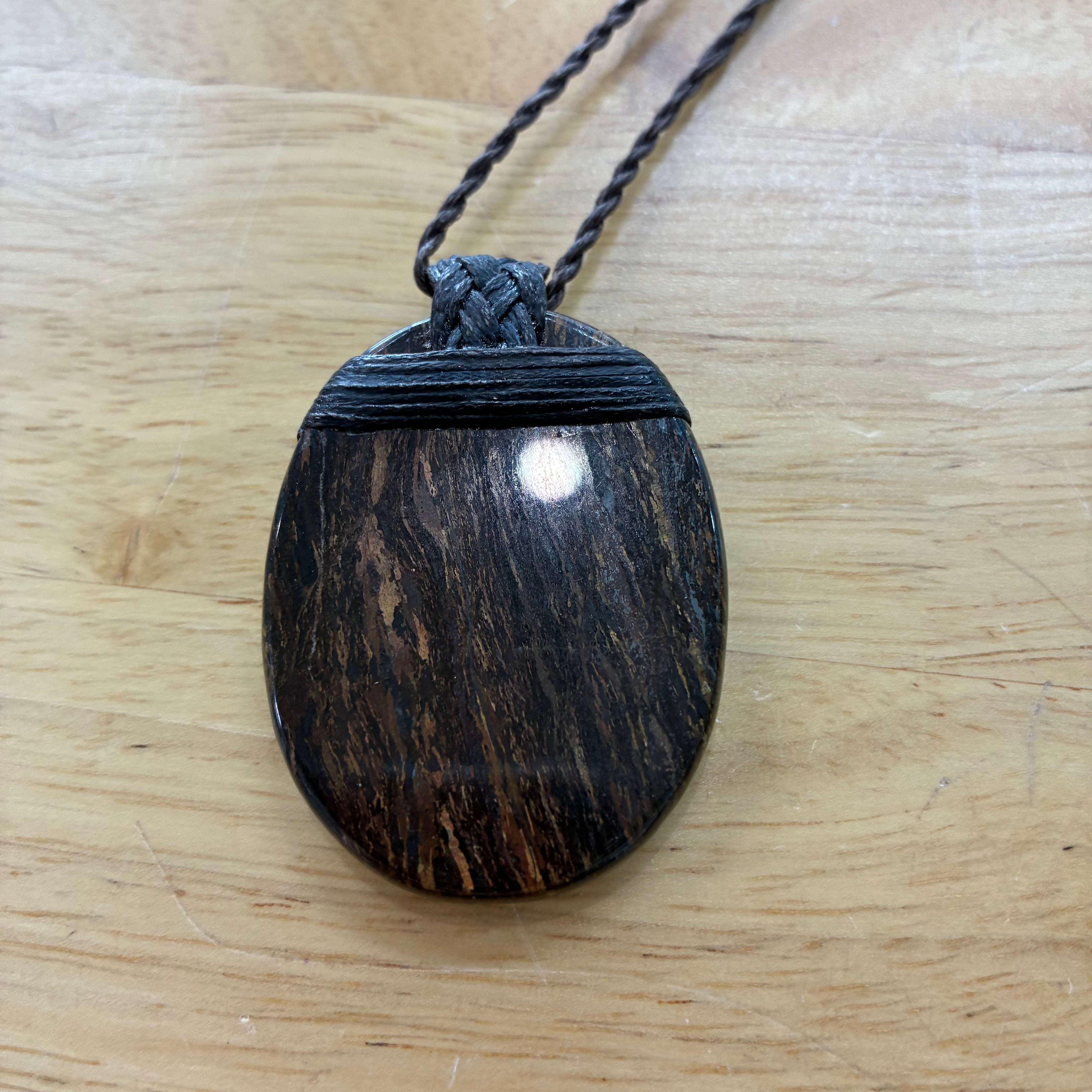 Bronzite Leather Necklace - Courage
