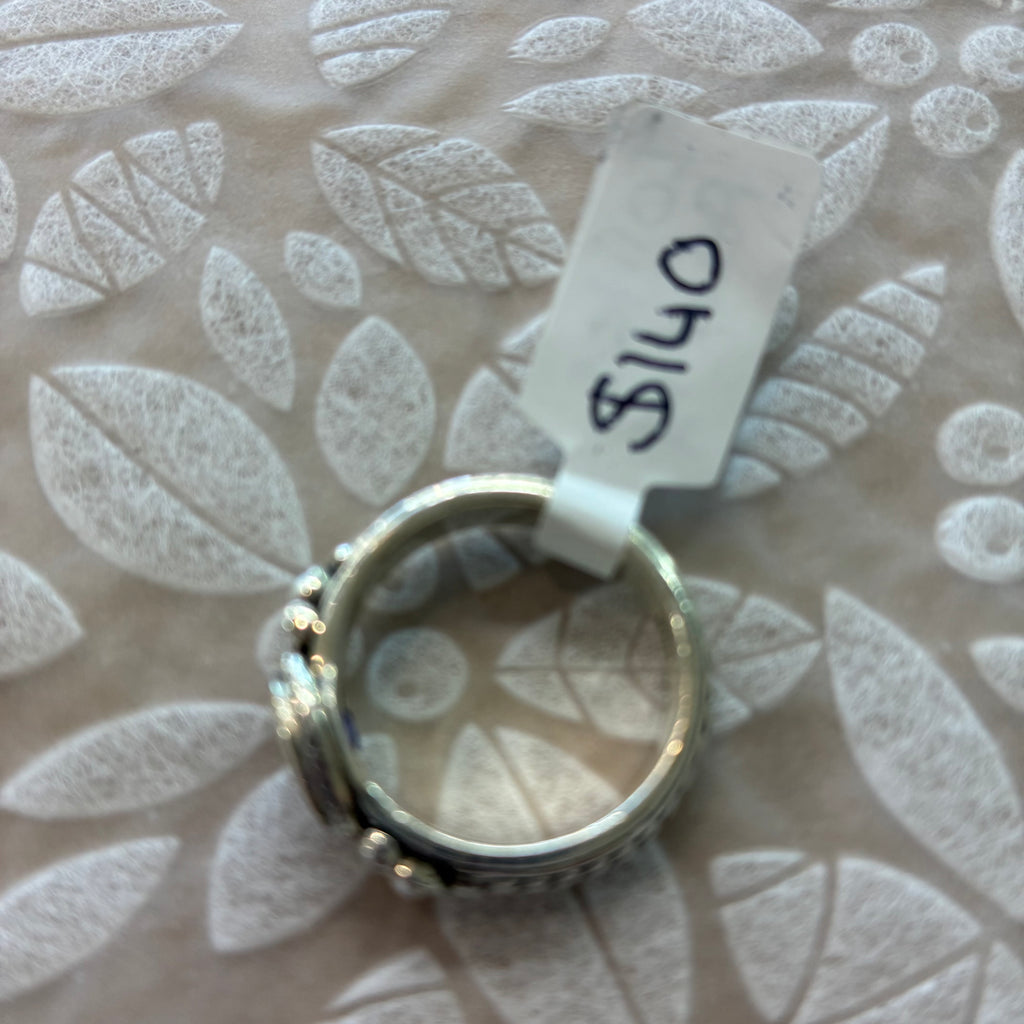 Iolite & Pearl 925 Sterling Silver Ring