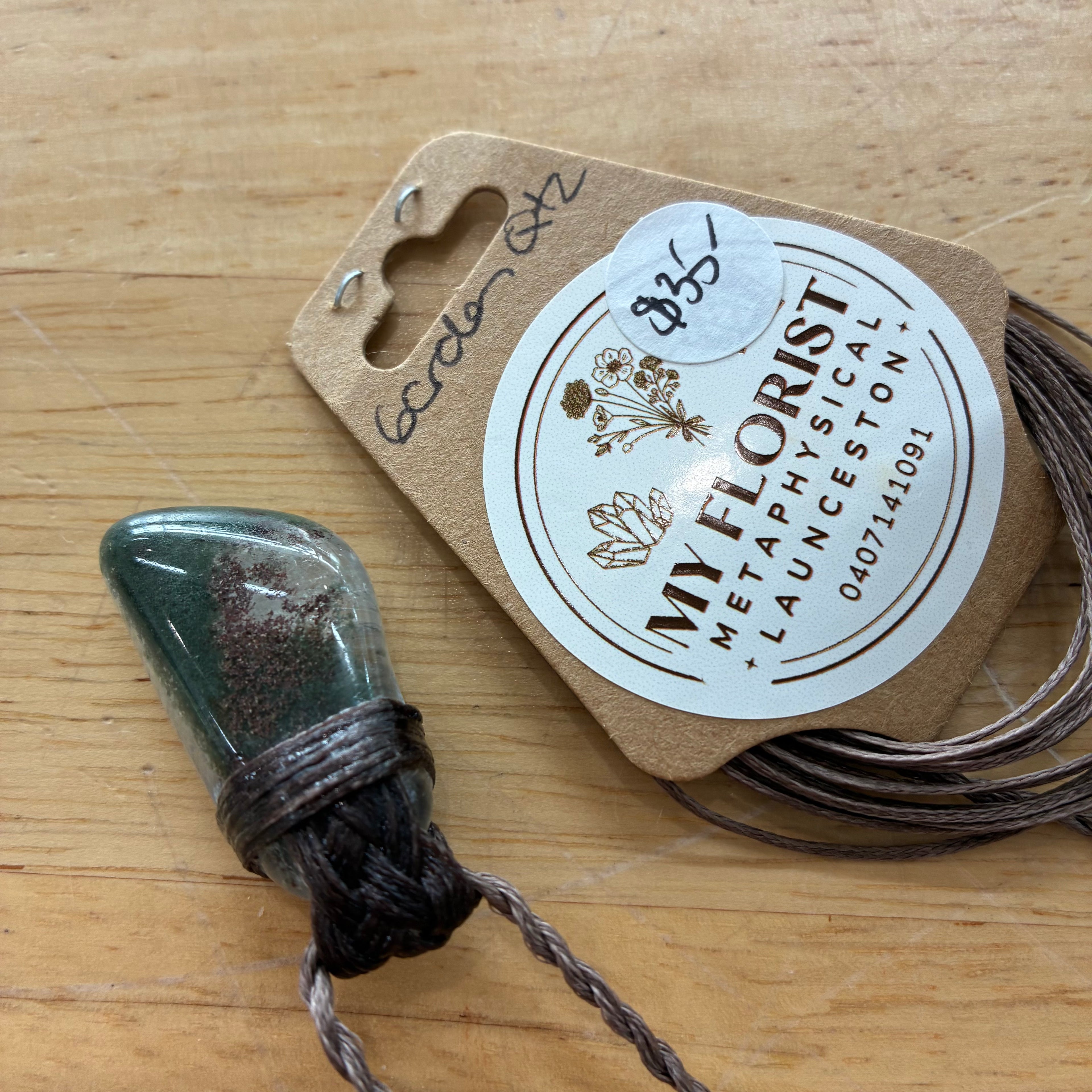 Garden Quartz Leather Necklace - Manifestation