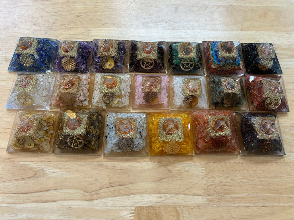 Orgonite Pyramid Small Various Stones 5.5cm