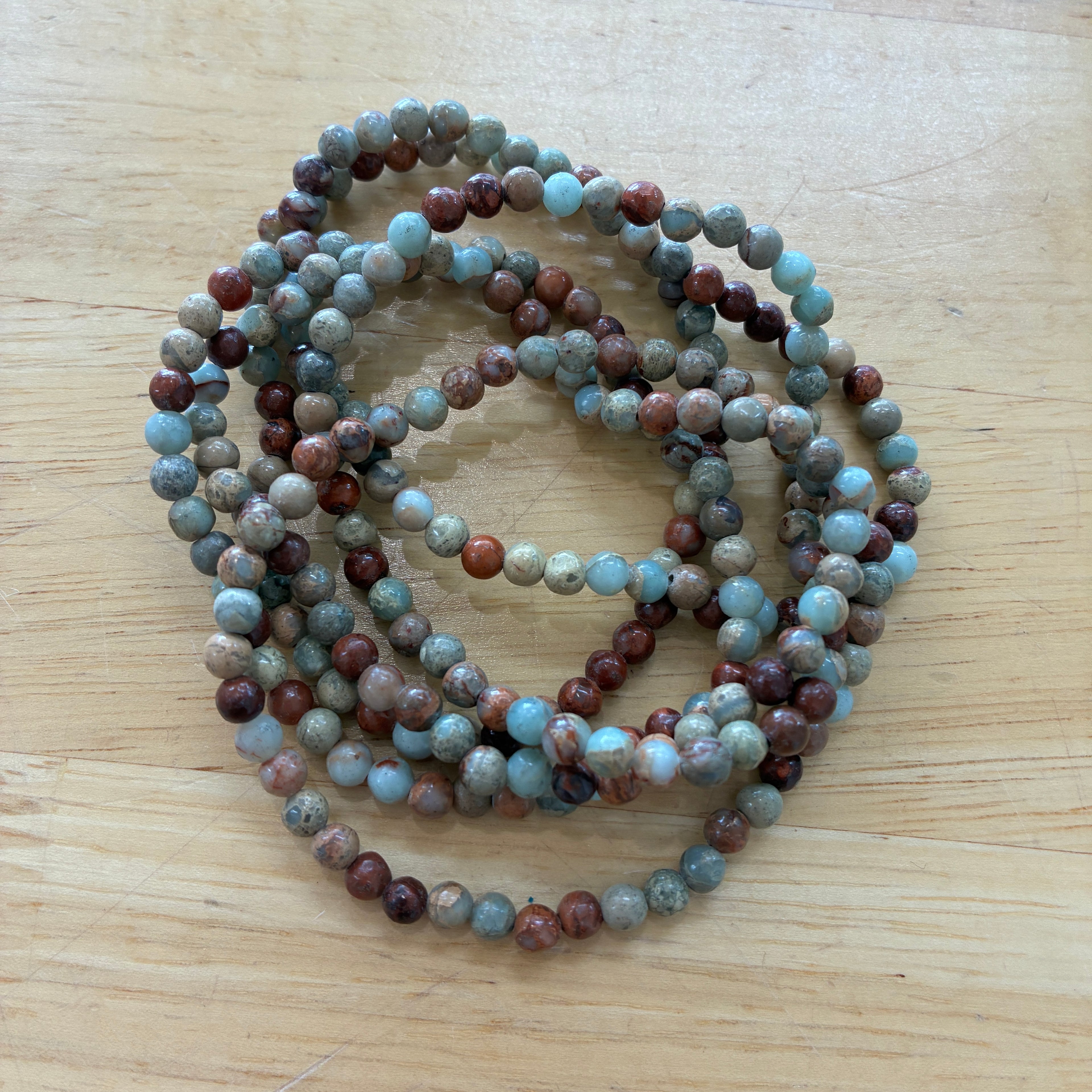 Aqua Terra Jasper 6mm Bead Bracelet