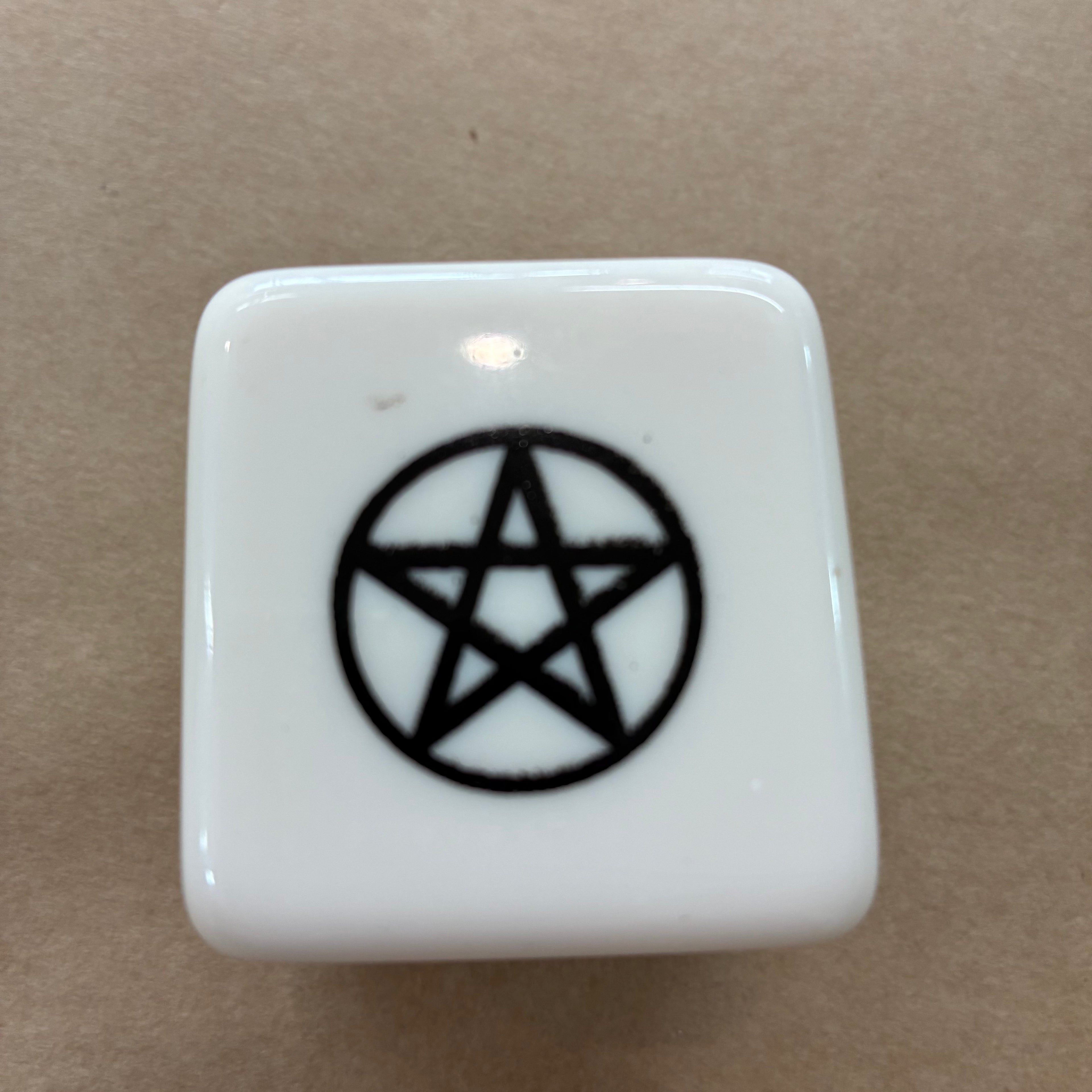 Pentagram Chime / Spell Candle Holder White