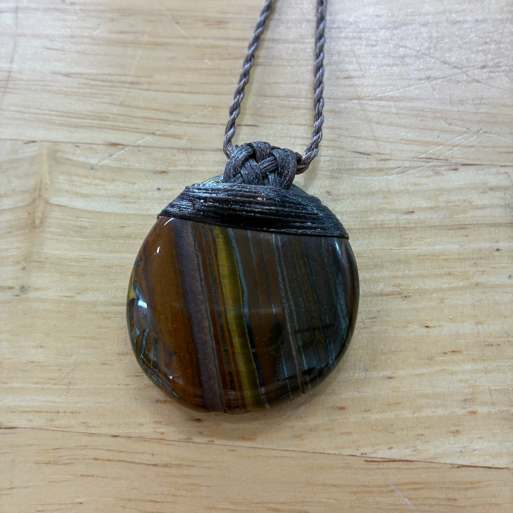 Tiger Iron Leather Necklace - Strength