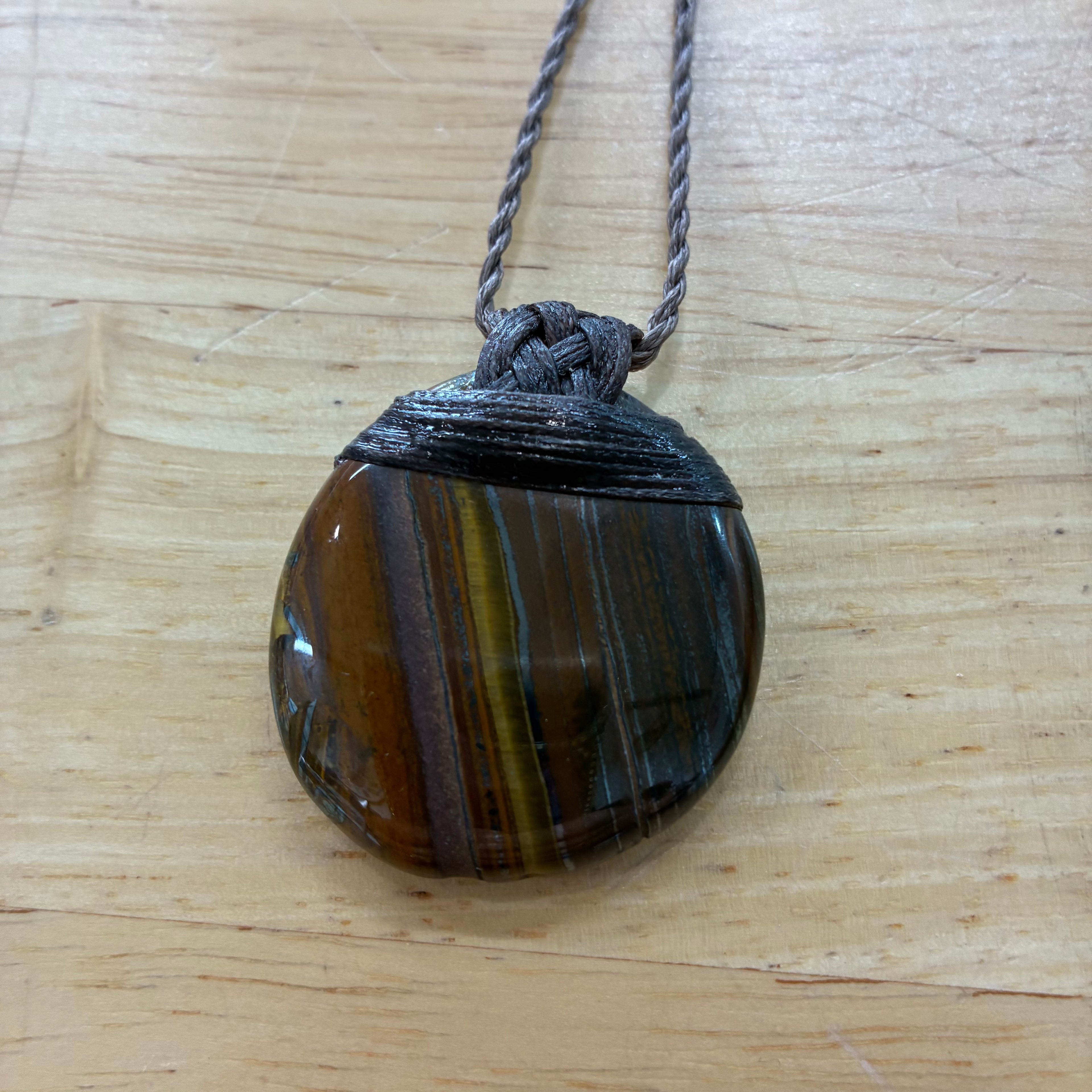 Tiger Iron Leather Necklace - Strength