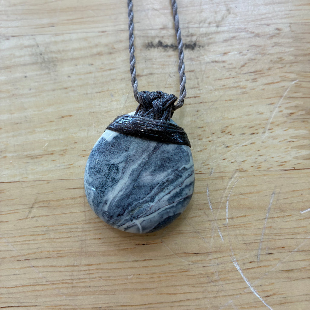 Purple Jasper Leather Necklace - Stability