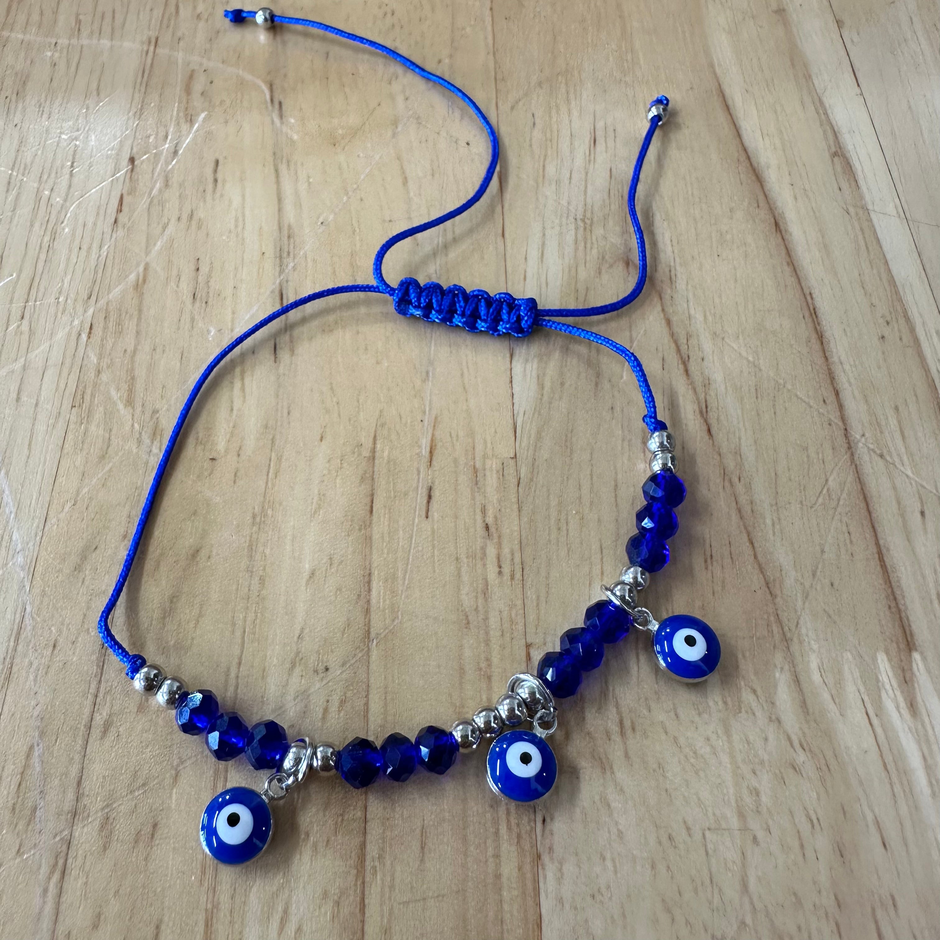 Blue Eye / Evil Eye of Protection Blue Cord Friendship Bracelet