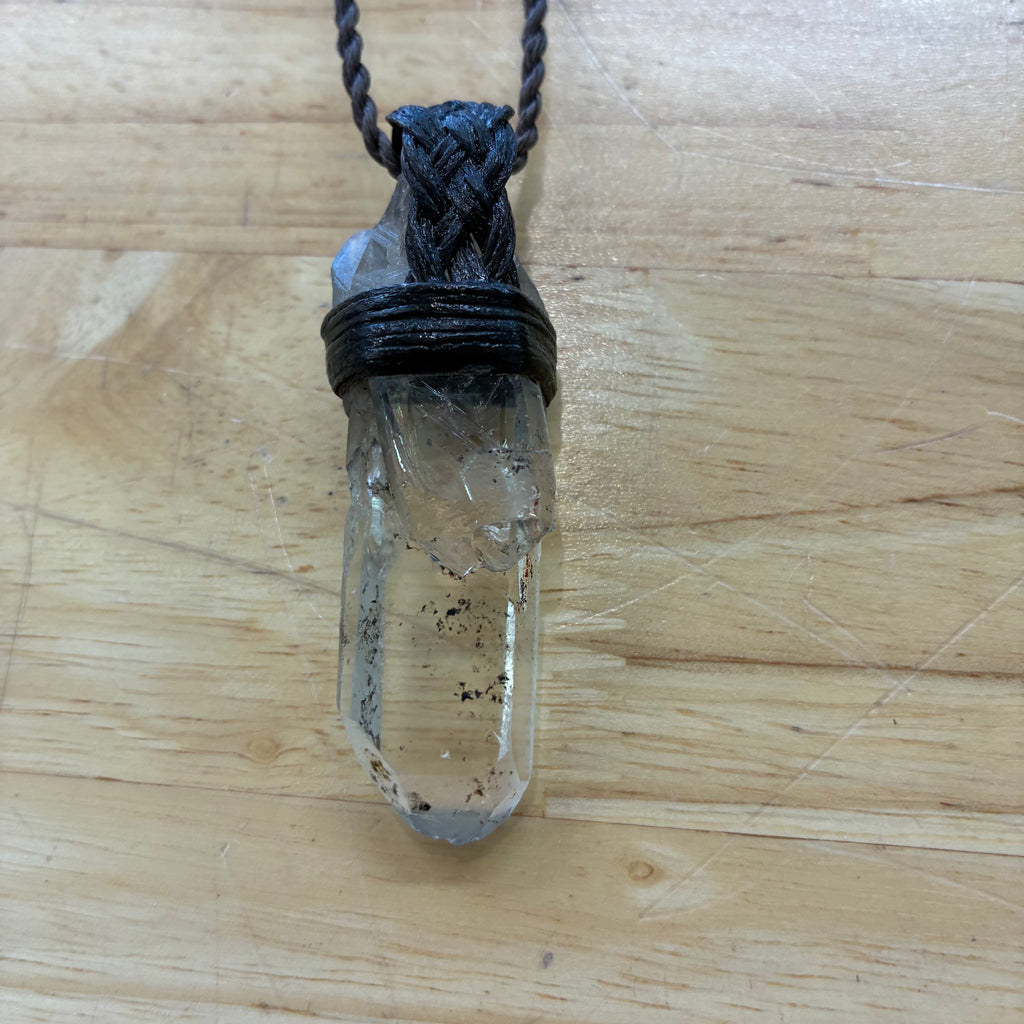 Twin Quartz Leather Necklace - Union
