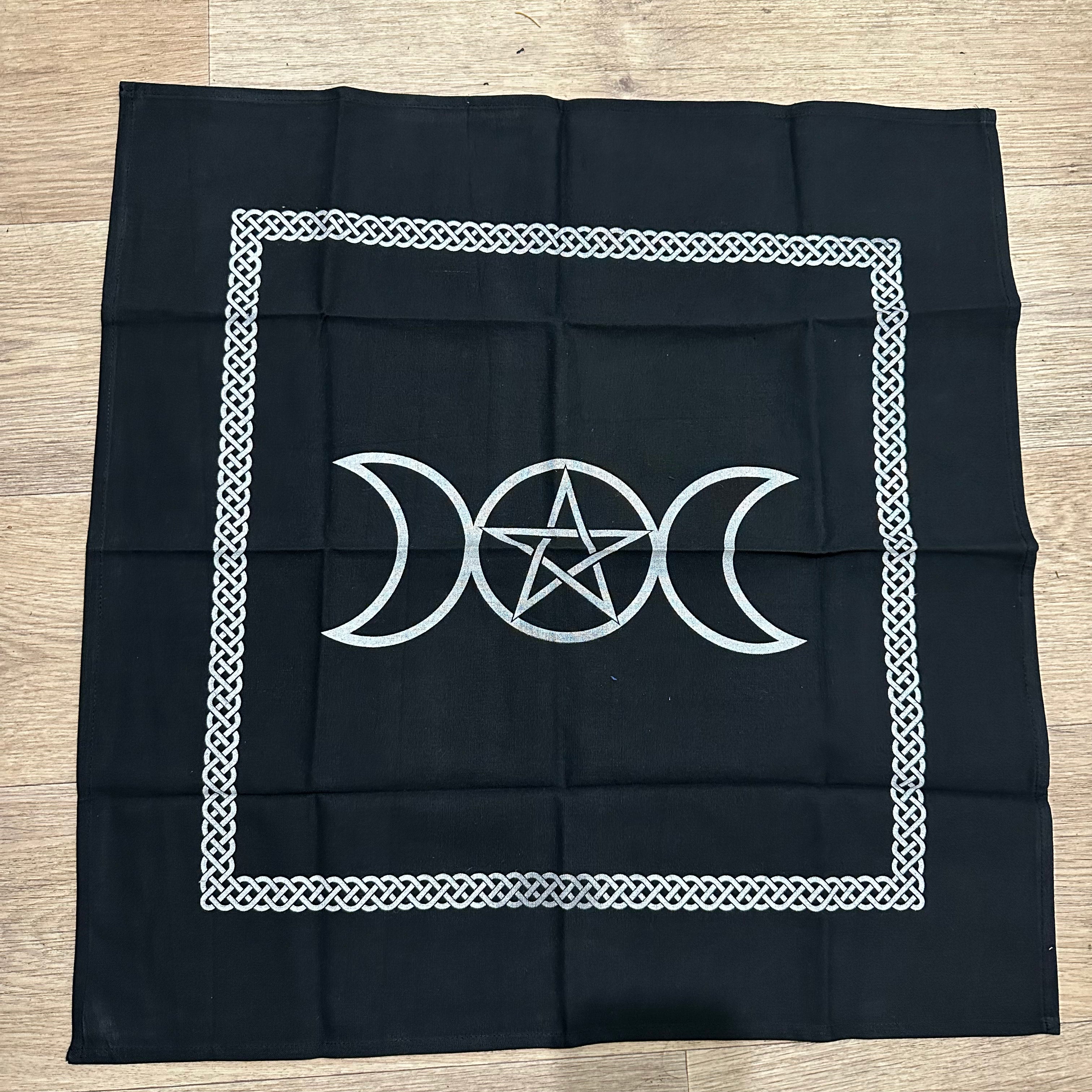 Altar Cloth Triple Moon Size (50*50) Black