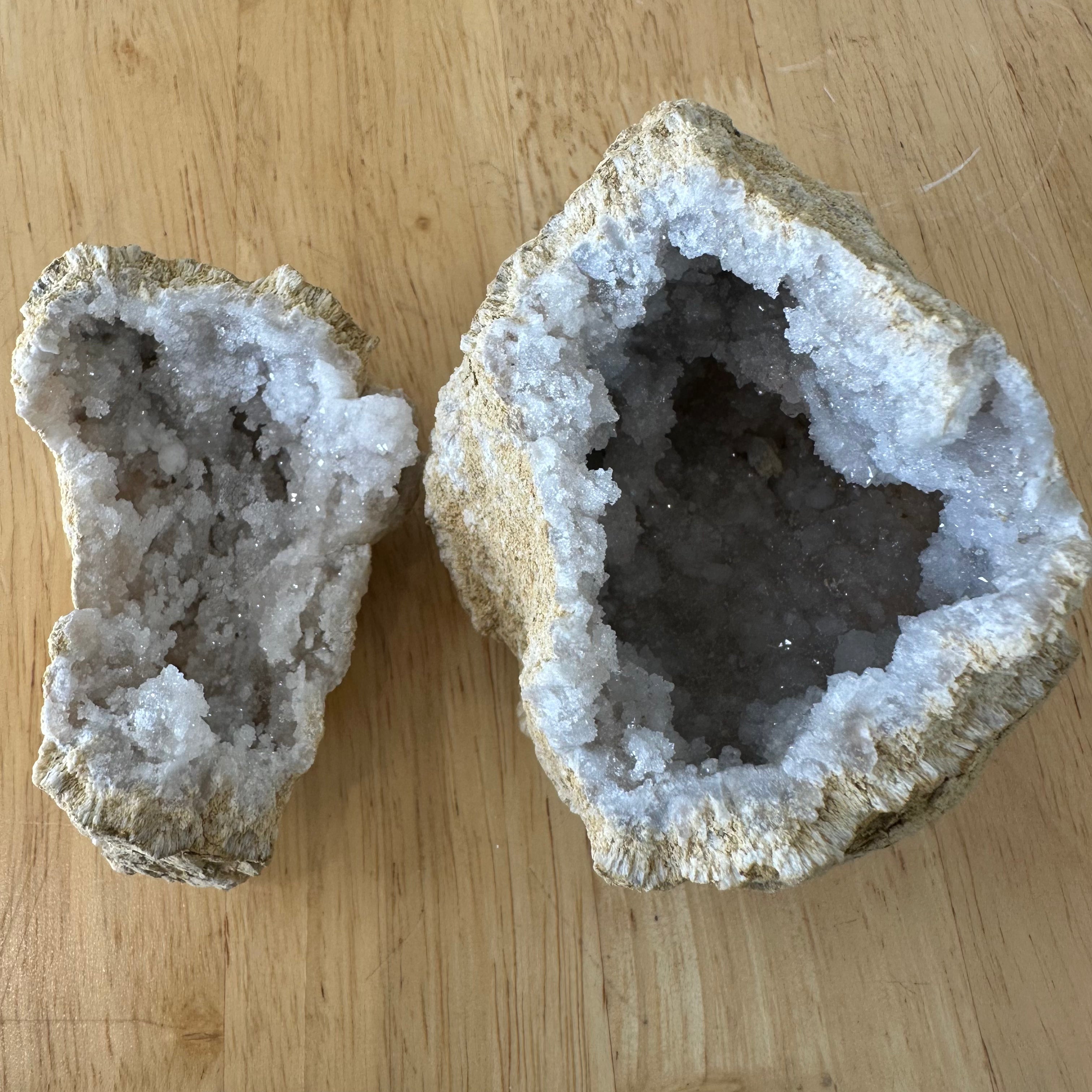 Natural Quartz Geode Pair – Morocco