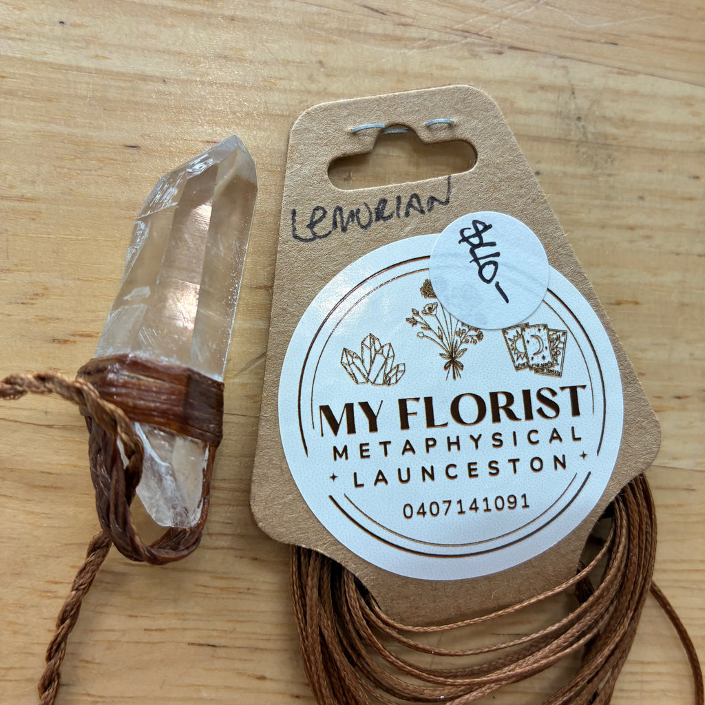 Lemurian Quartz Leather Necklace - Remembrance