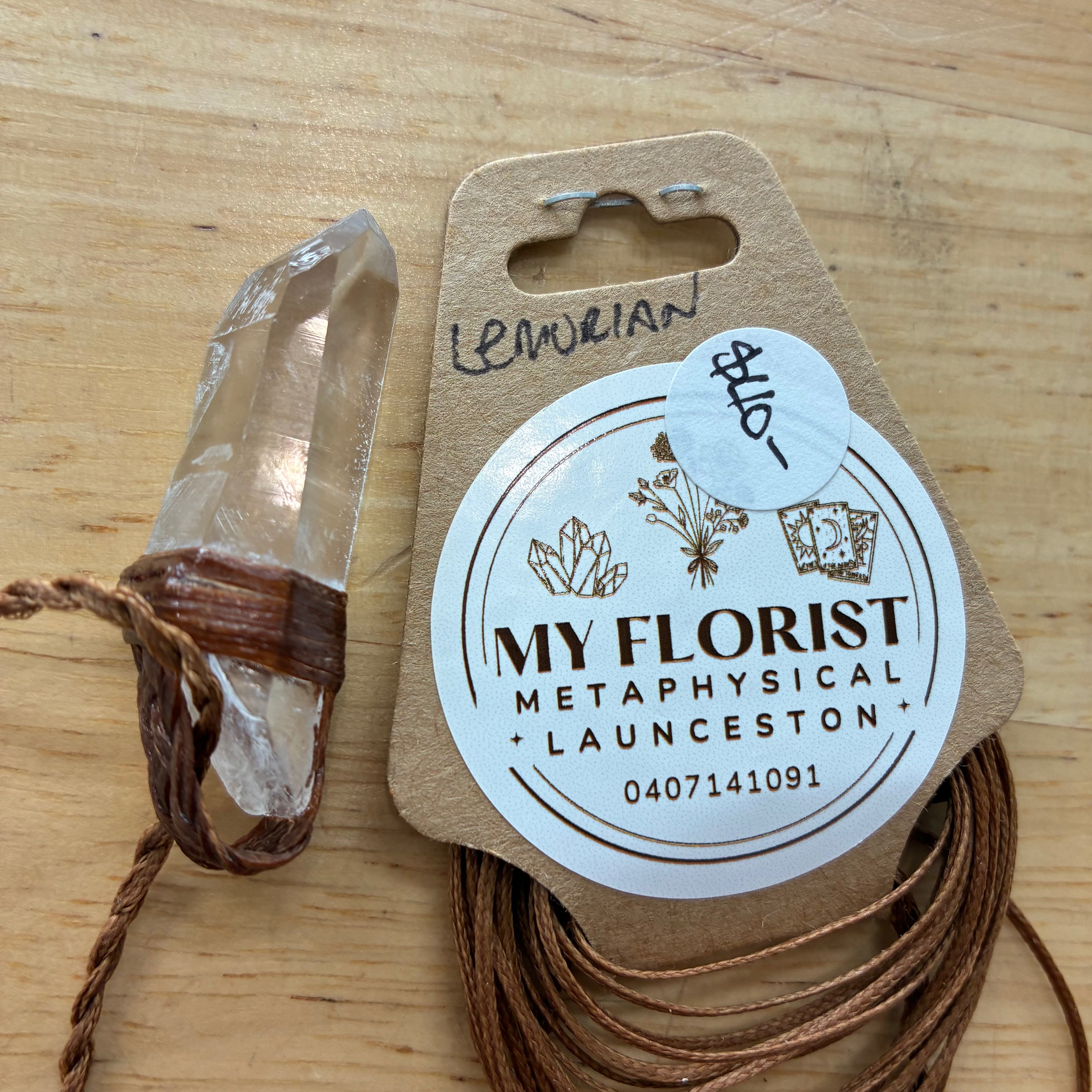 Lemurian Quartz Leather Necklace - Remembrance