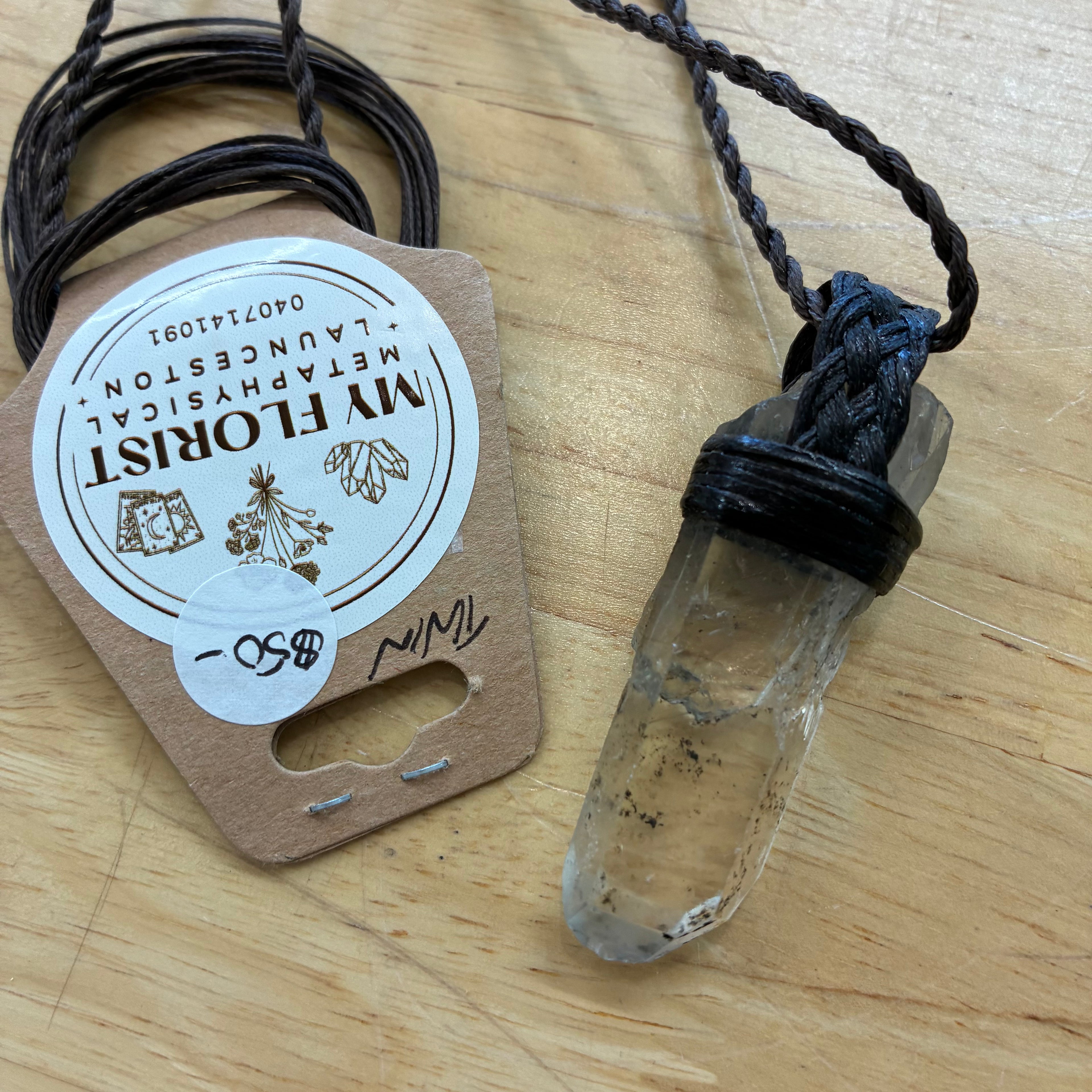 Twin Quartz Leather Necklace - Union
