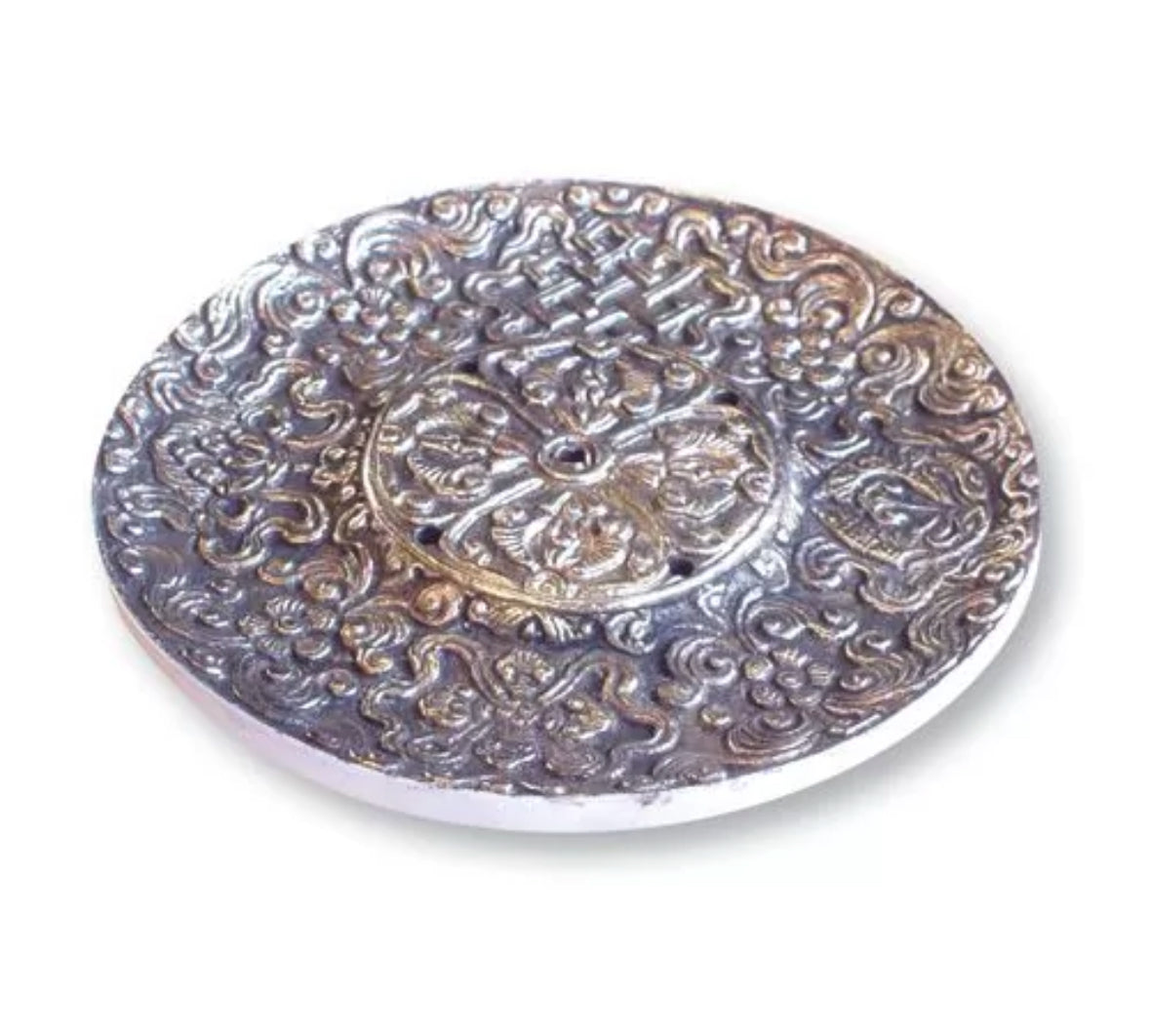 Silver Round Incense Stick Holder