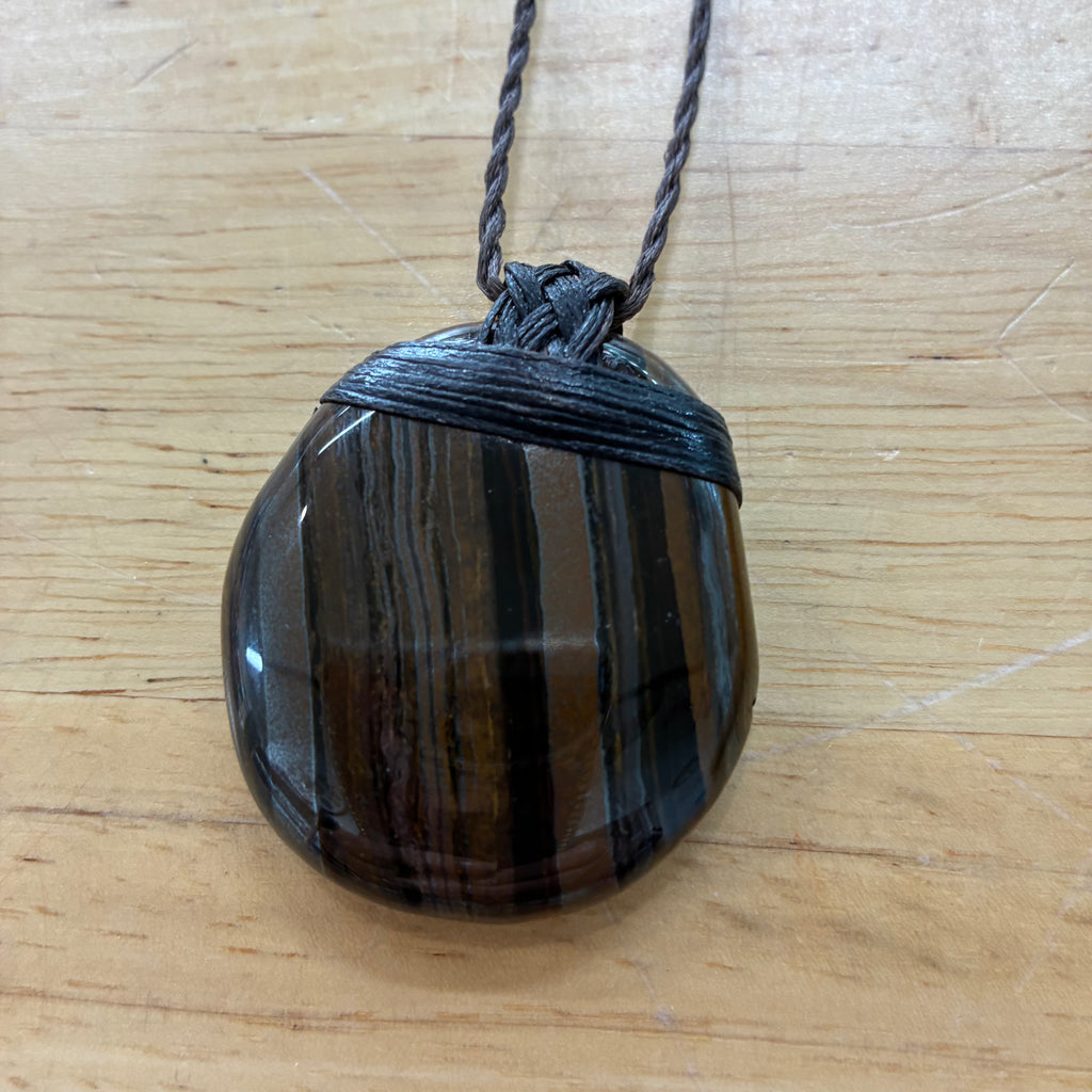Tiger Iron Leather Necklace - Strength
