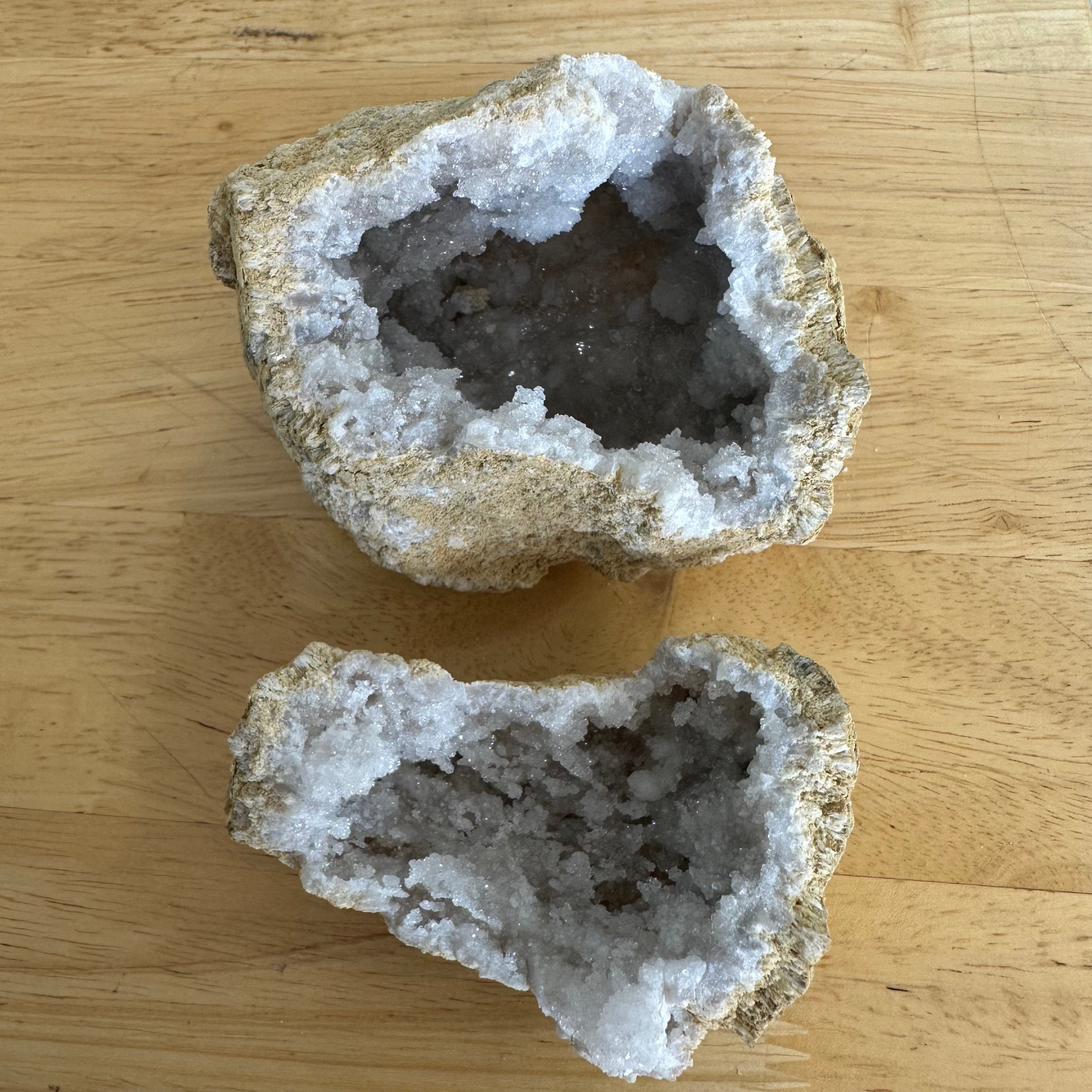 Natural Quartz Geode Pair – Morocco