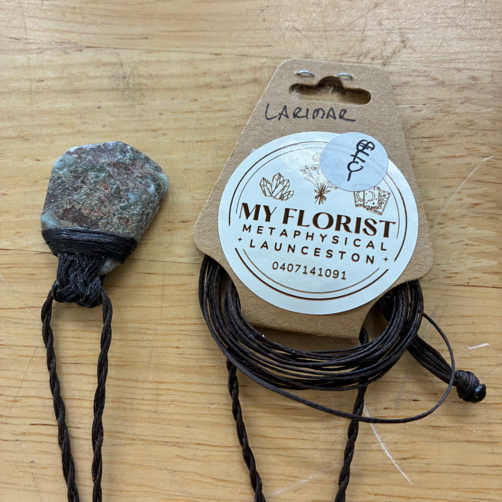 Larimar Leather Necklace - Serenity