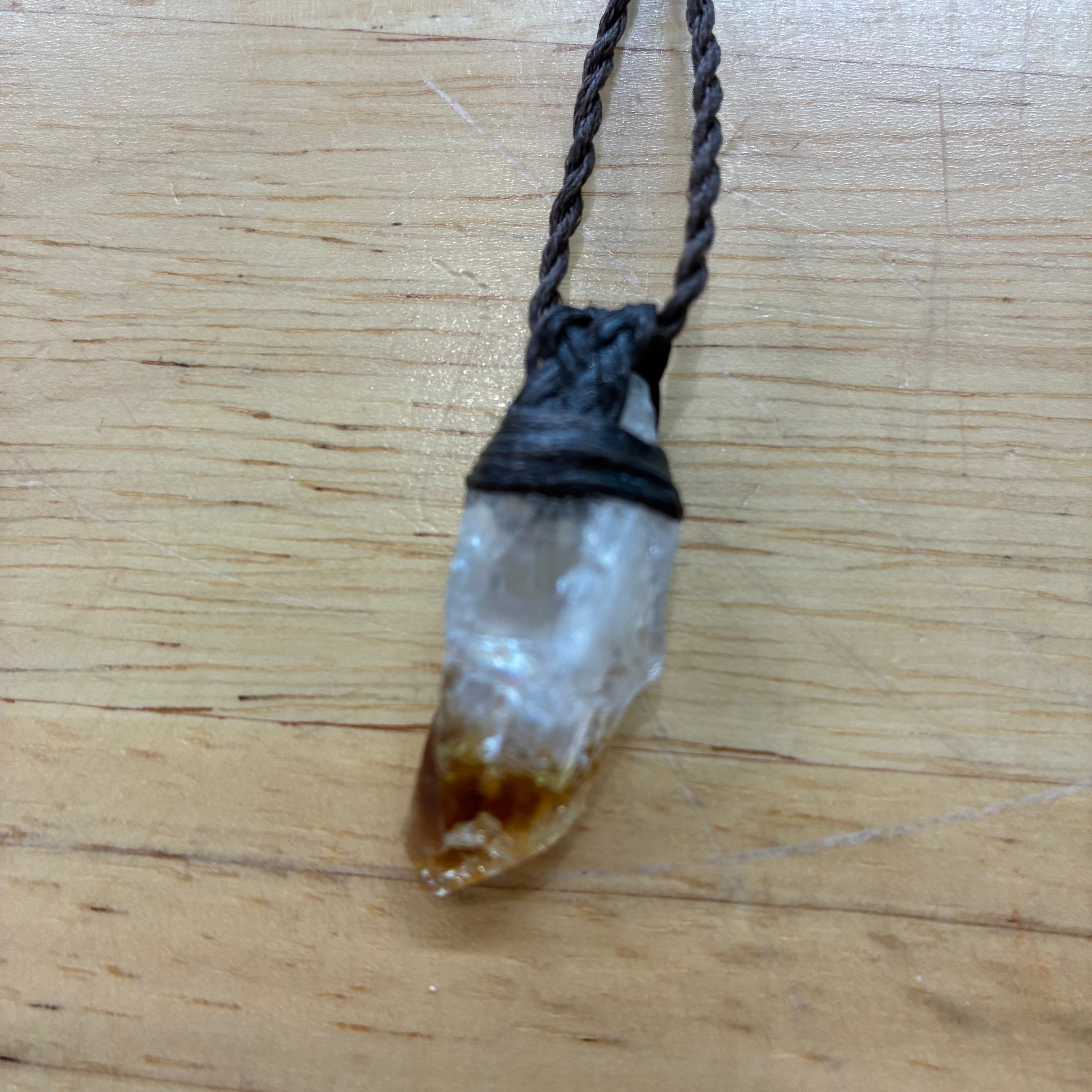 Citrine Leather Necklace - Abundance